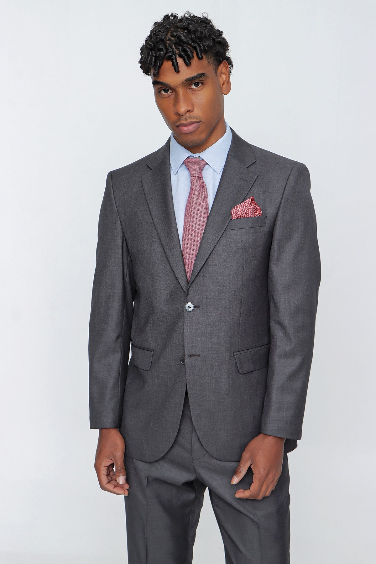 Comfort-Fit Classic Suit - Dark Grey