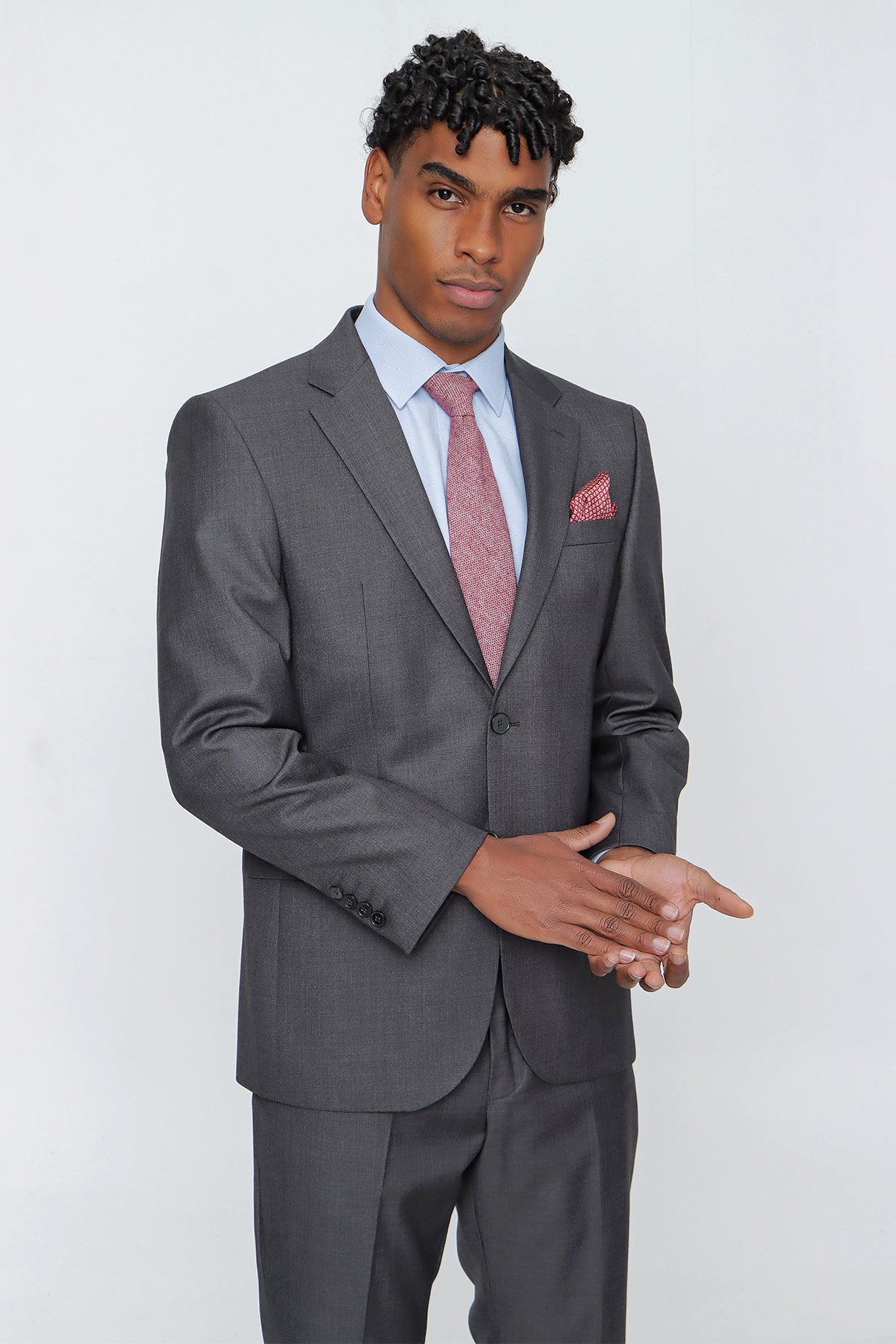 Comfort-Fit Classic Suit - Dark Grey