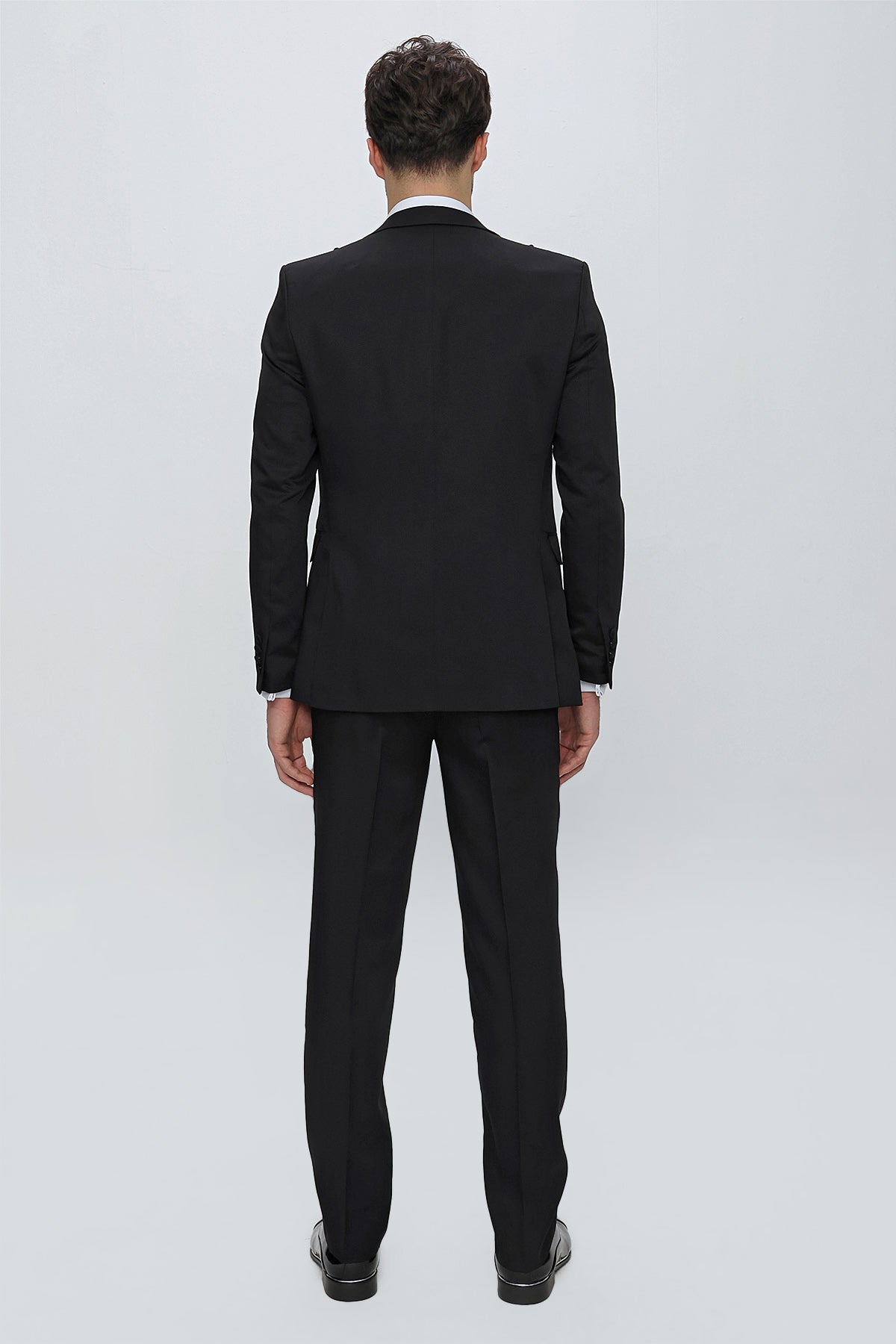 Slim-Fit Tuxedo Suit - Black