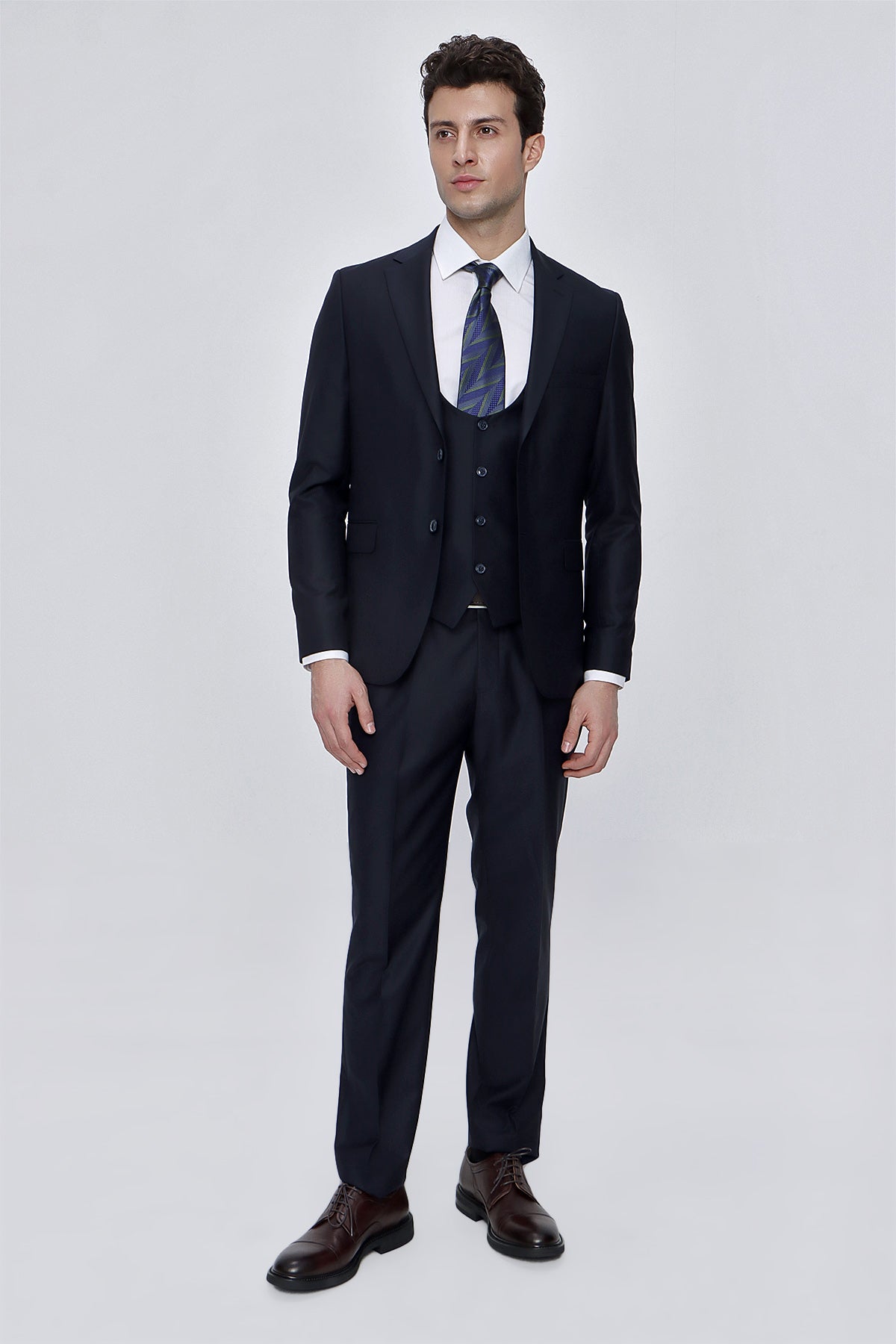 Slim-Fit Vest Suit - Navy