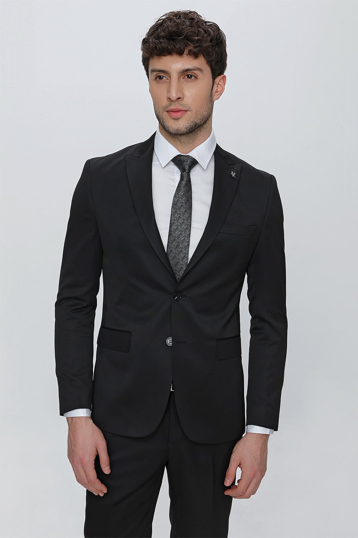 Slim-Fit Classic Suit - Black