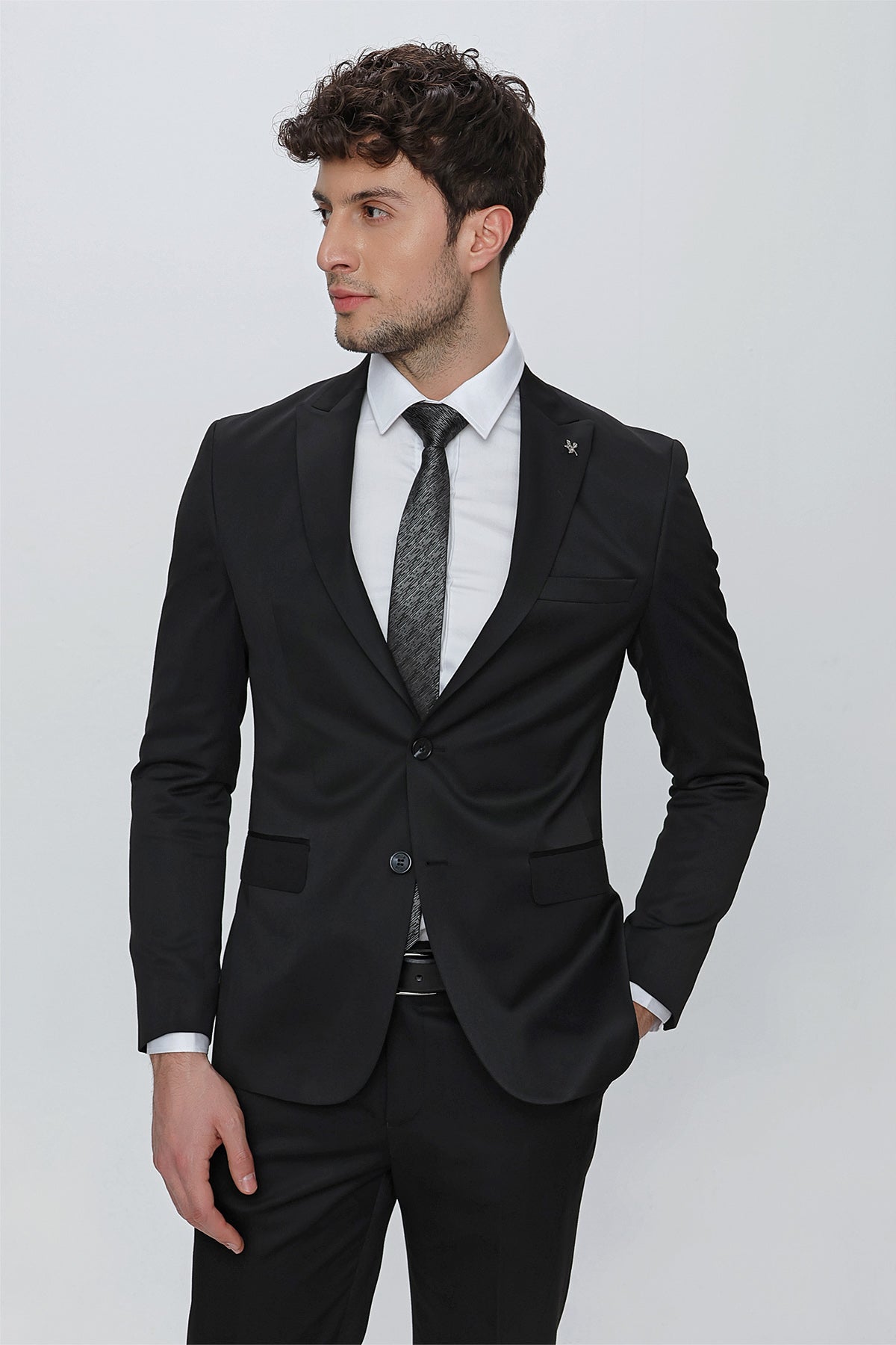 Slim-Fit Classic Suit - Black