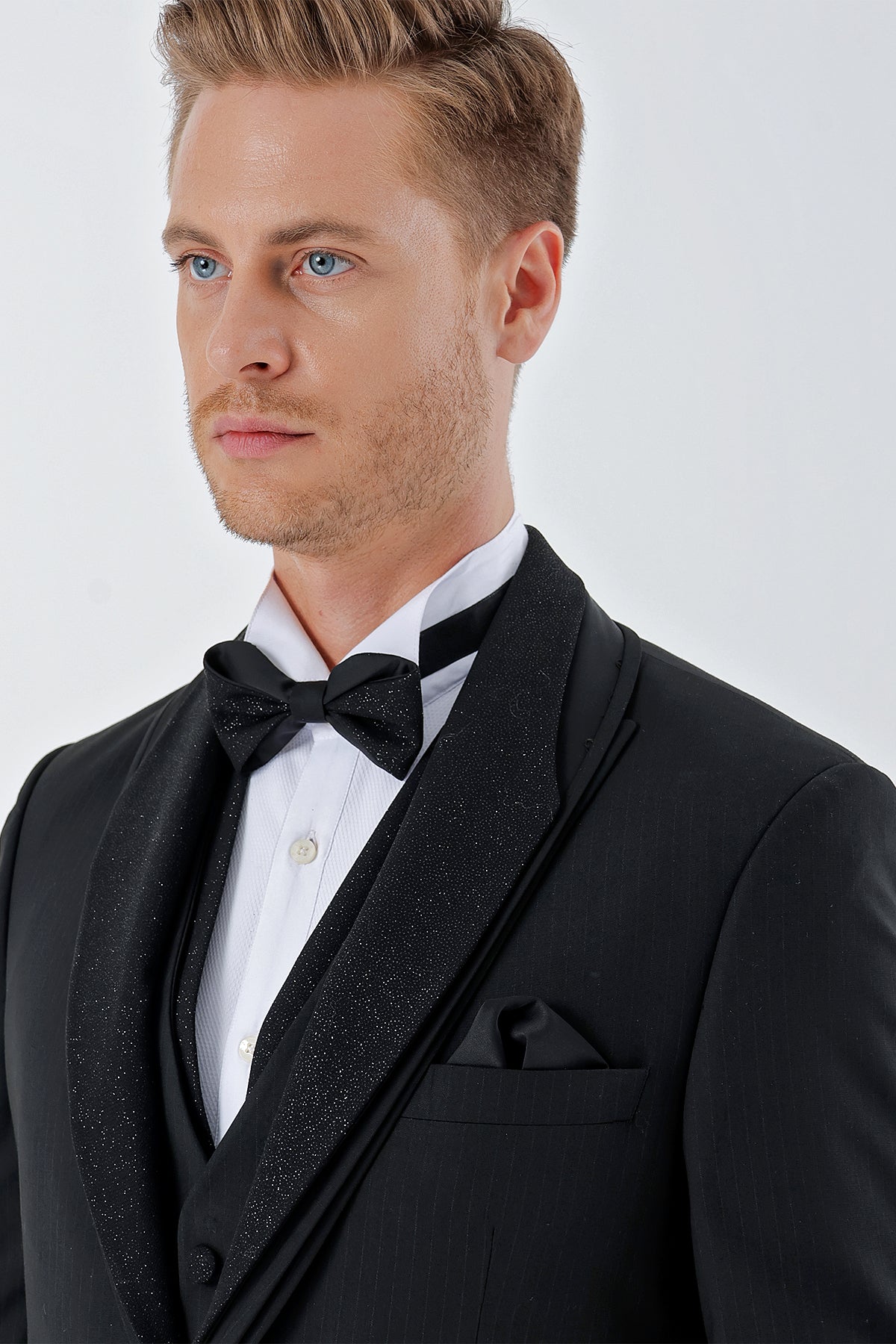 Slim-Fit Tuxedo Suit - Black