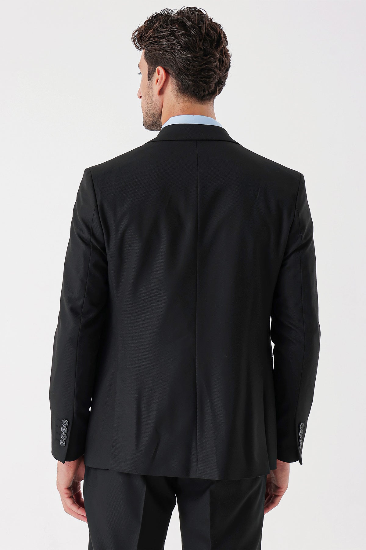 Slim-Fit Vest Suit - Black