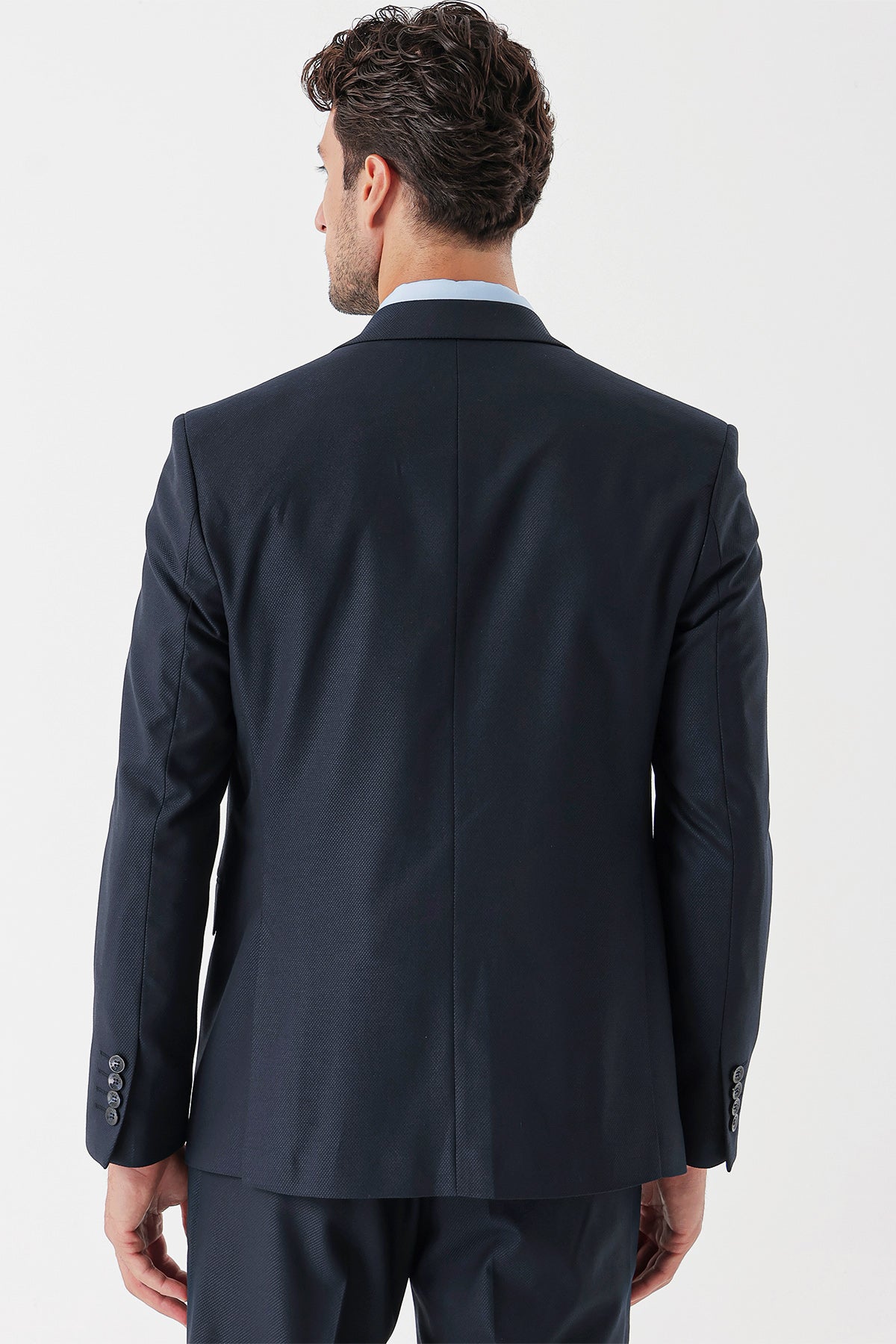 Slim-Fit Vest Suit - Navy