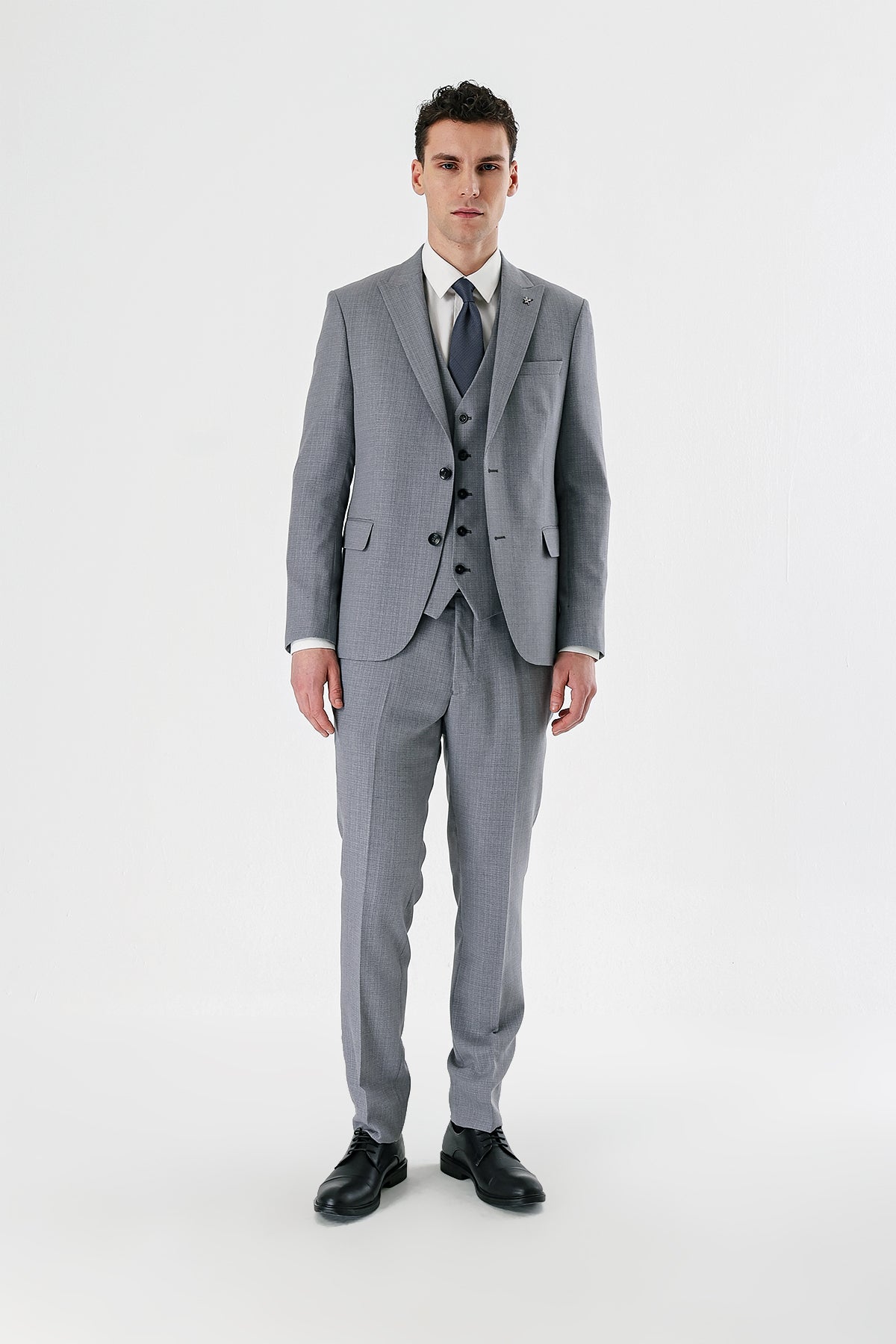 Slim-Fit Vest Suit - Light Grey