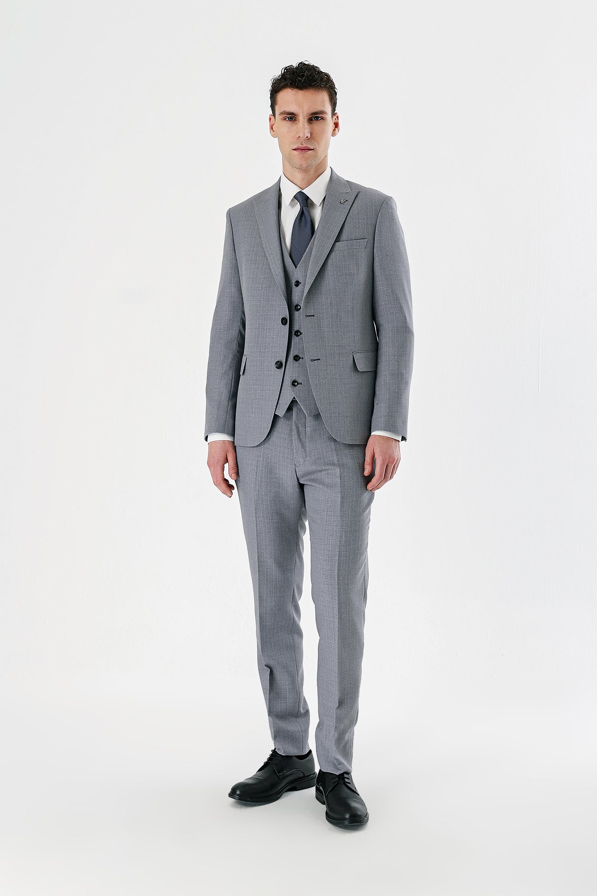 Slim-Fit Vest Suit - Light Grey