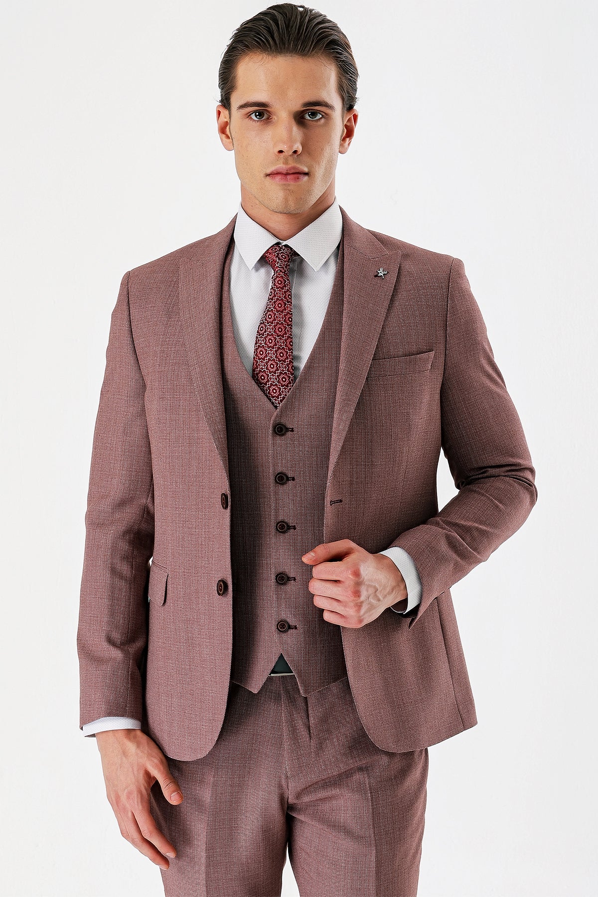 Slim-Fit Vest Suit - Cashmere