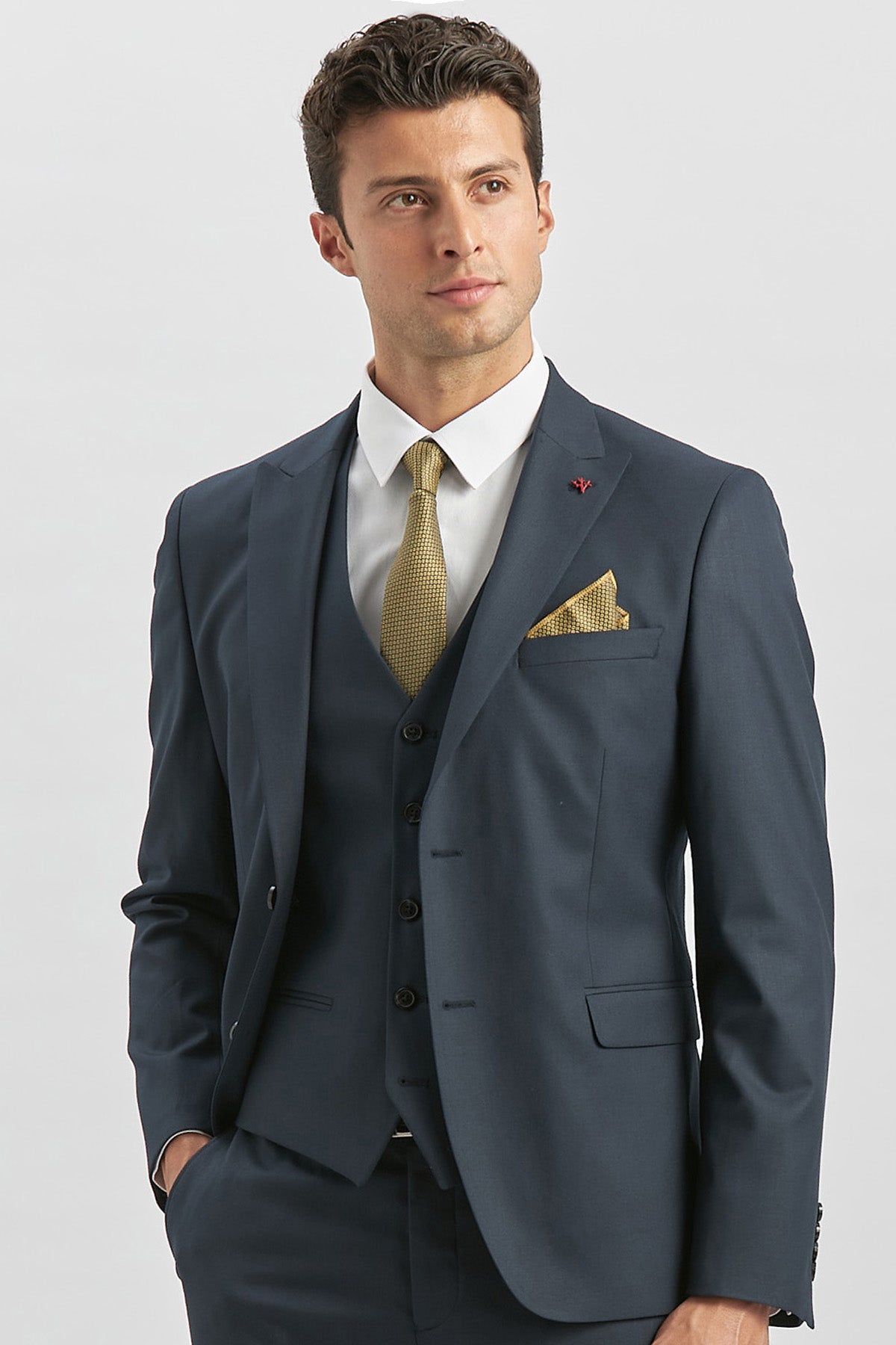 Slim-Fit Vest Suit - Dark Navy