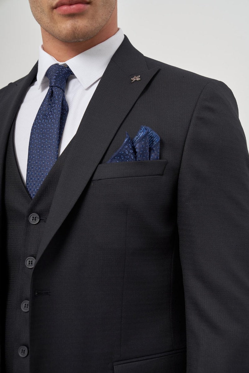 Slim-Fit Vest Suit - Dark Navy