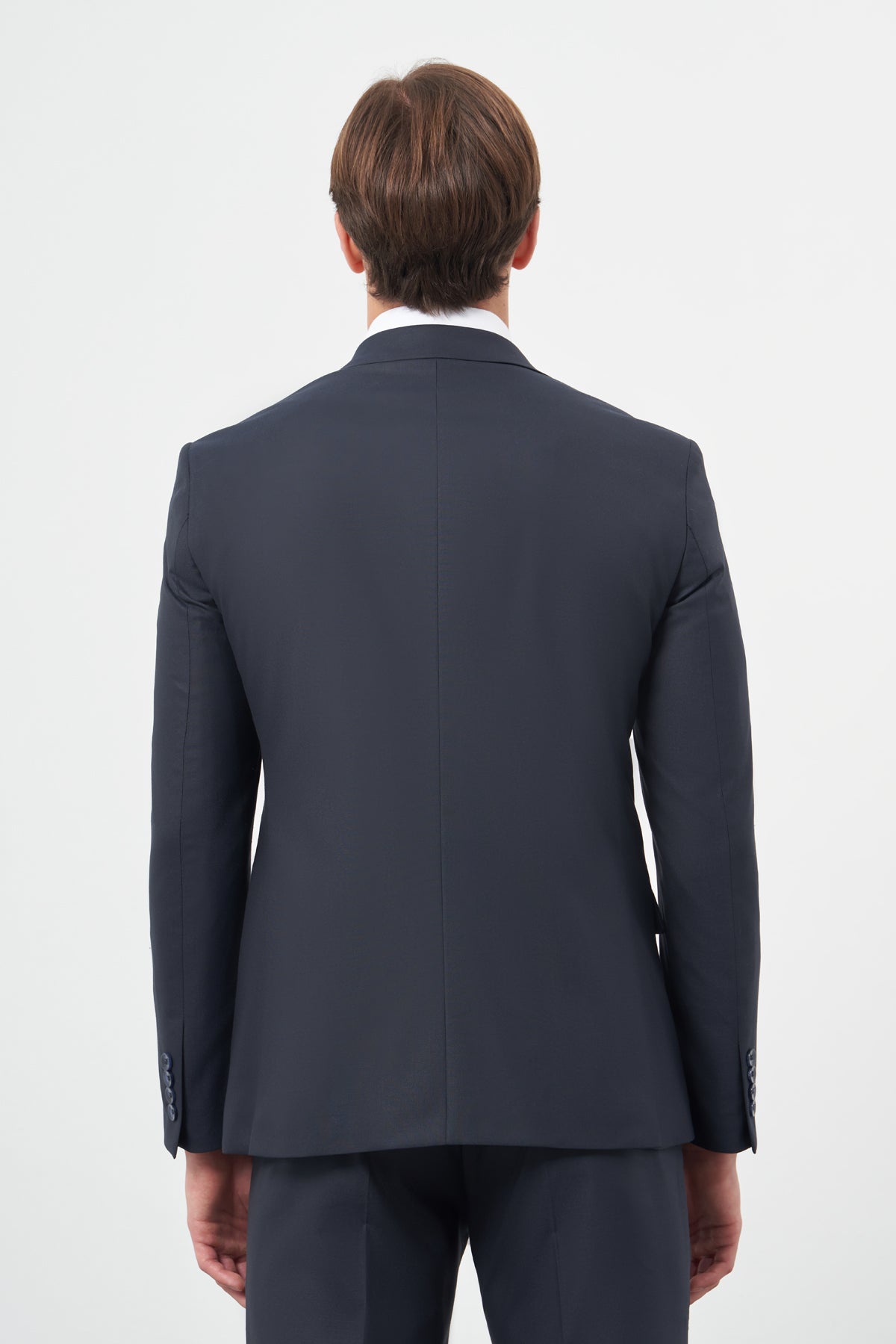 Slim-Fit Double Breasted Suit - Dark Navy