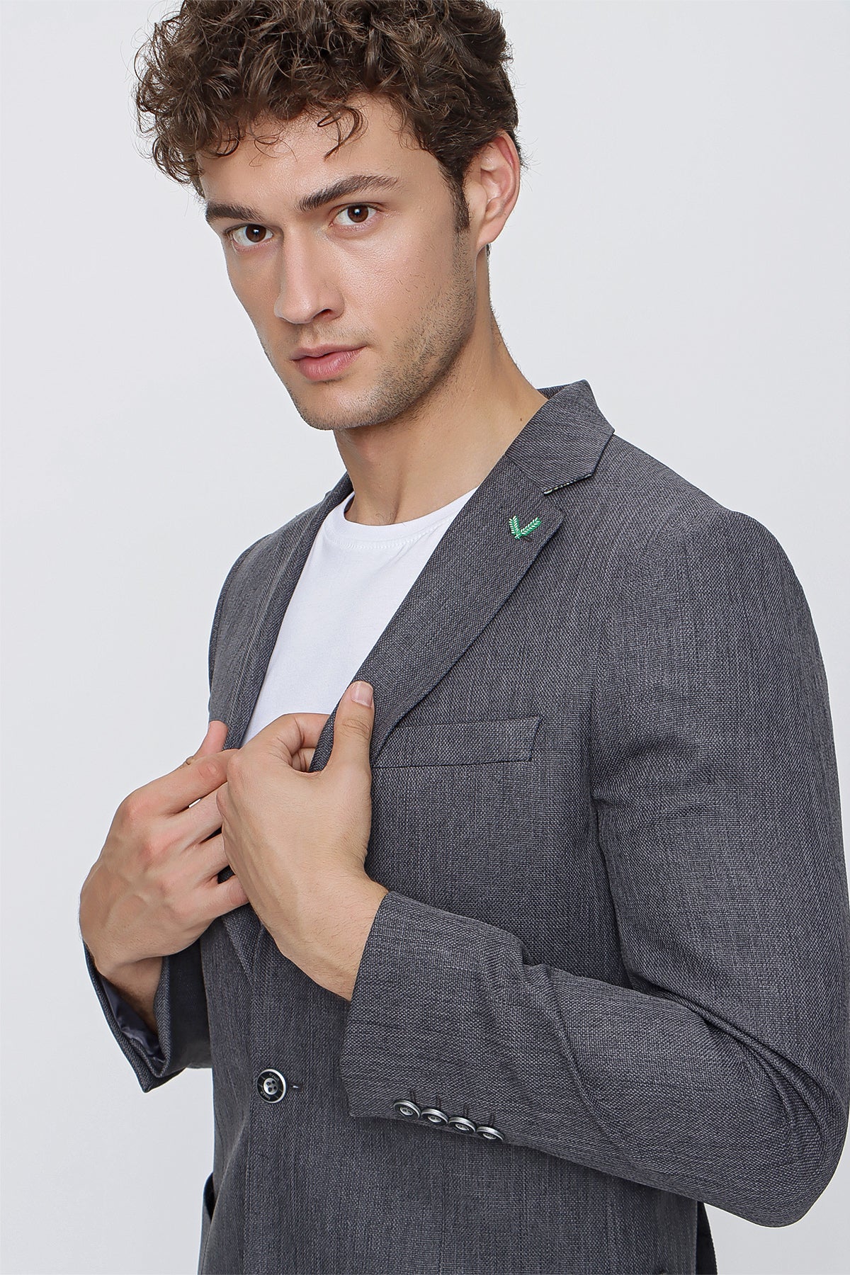 Comfort-Fit Casual Blazer - Dark Grey