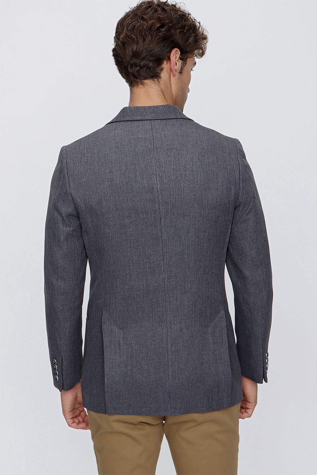 Comfort-Fit Casual Blazer - Dark Grey