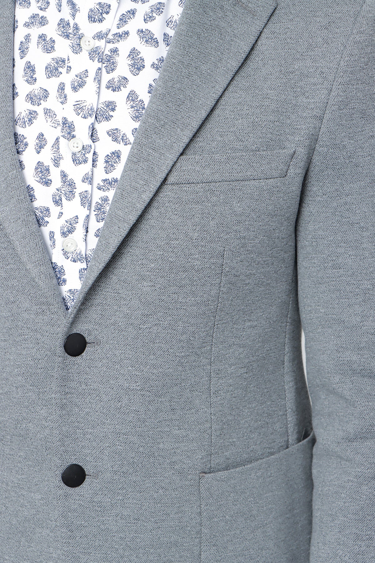 Slim-Fit Casual Blazer - Grey