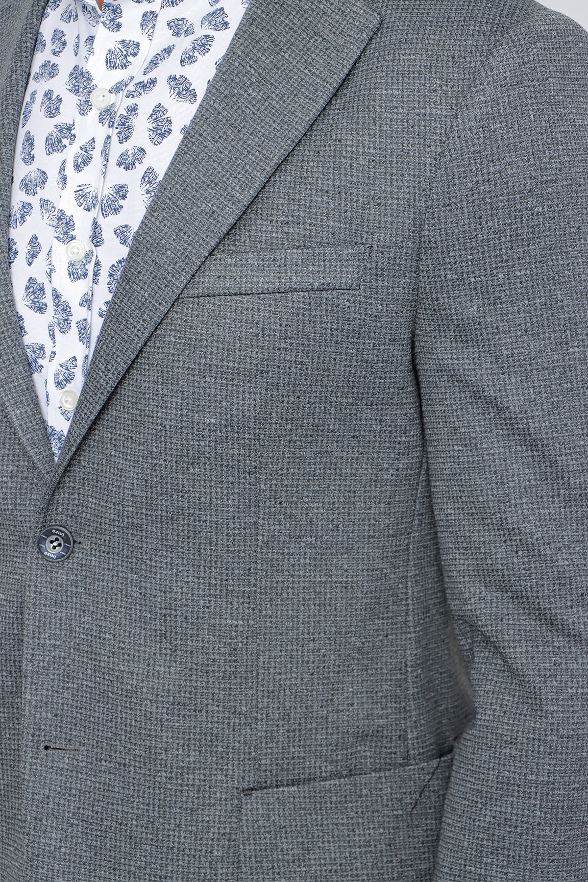 Slim-Fit Casual Blazer - Dark Grey