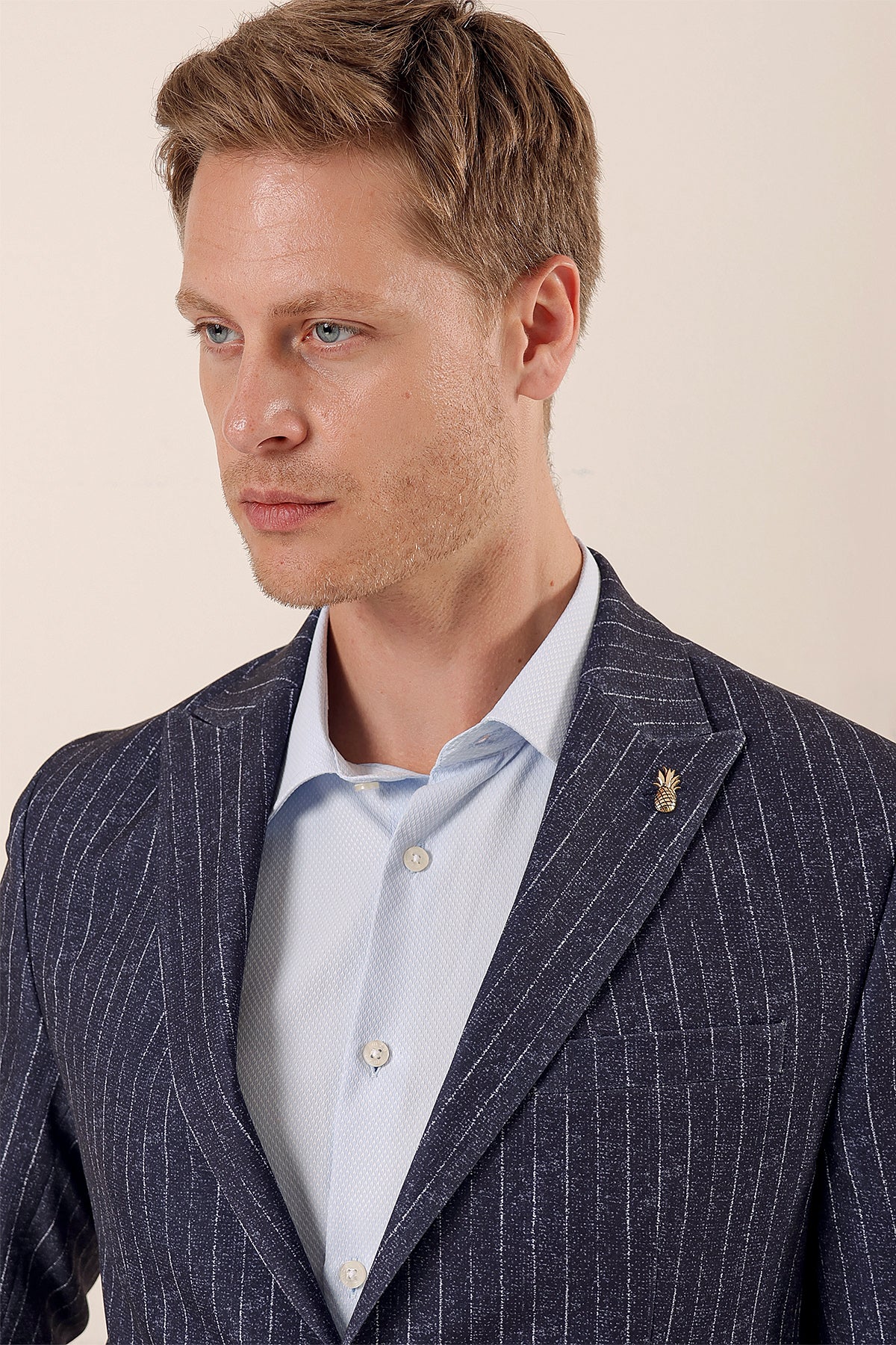 Slim-Fit Casual Blazer - Navy