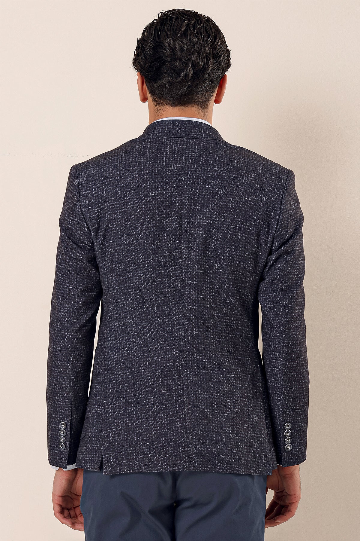 Slim-Fit Casual Blazer - Navy