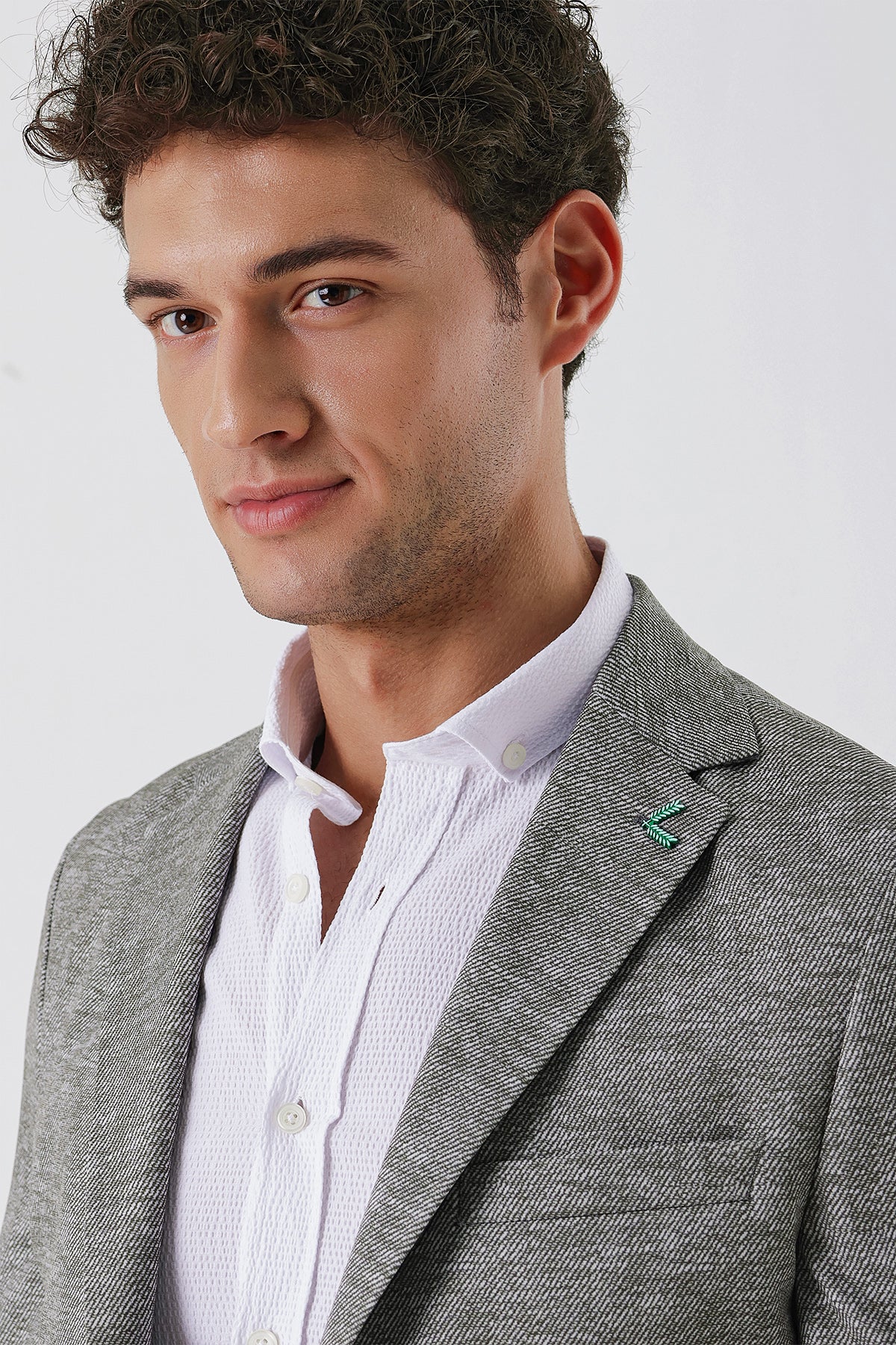 Slim-Fit Casual Blazer - Green