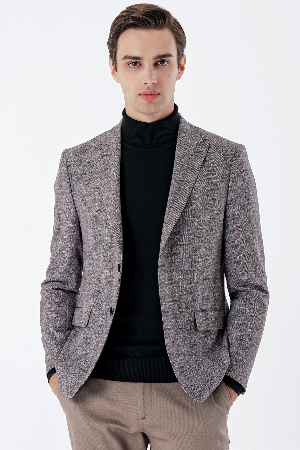 Slim-Fit Blazer - Brown