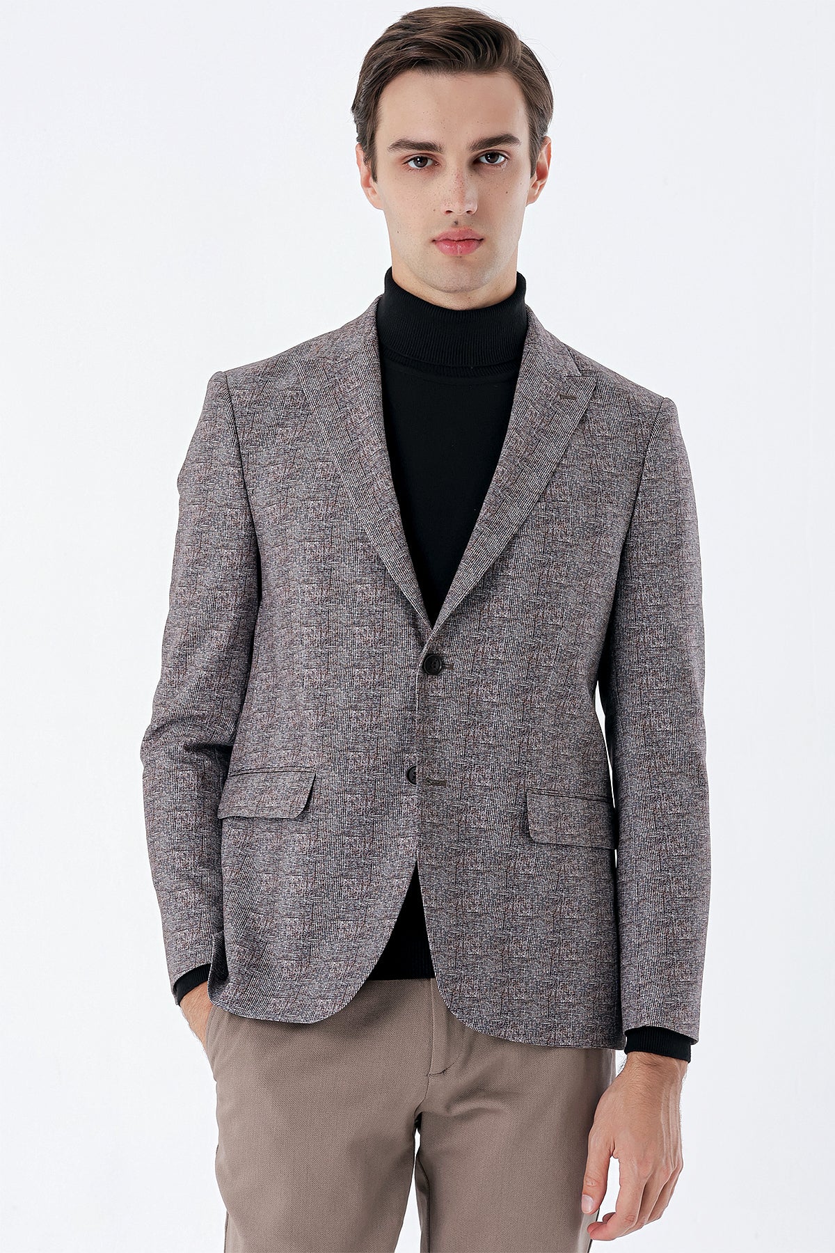 Slim-Fit Blazer - Brown