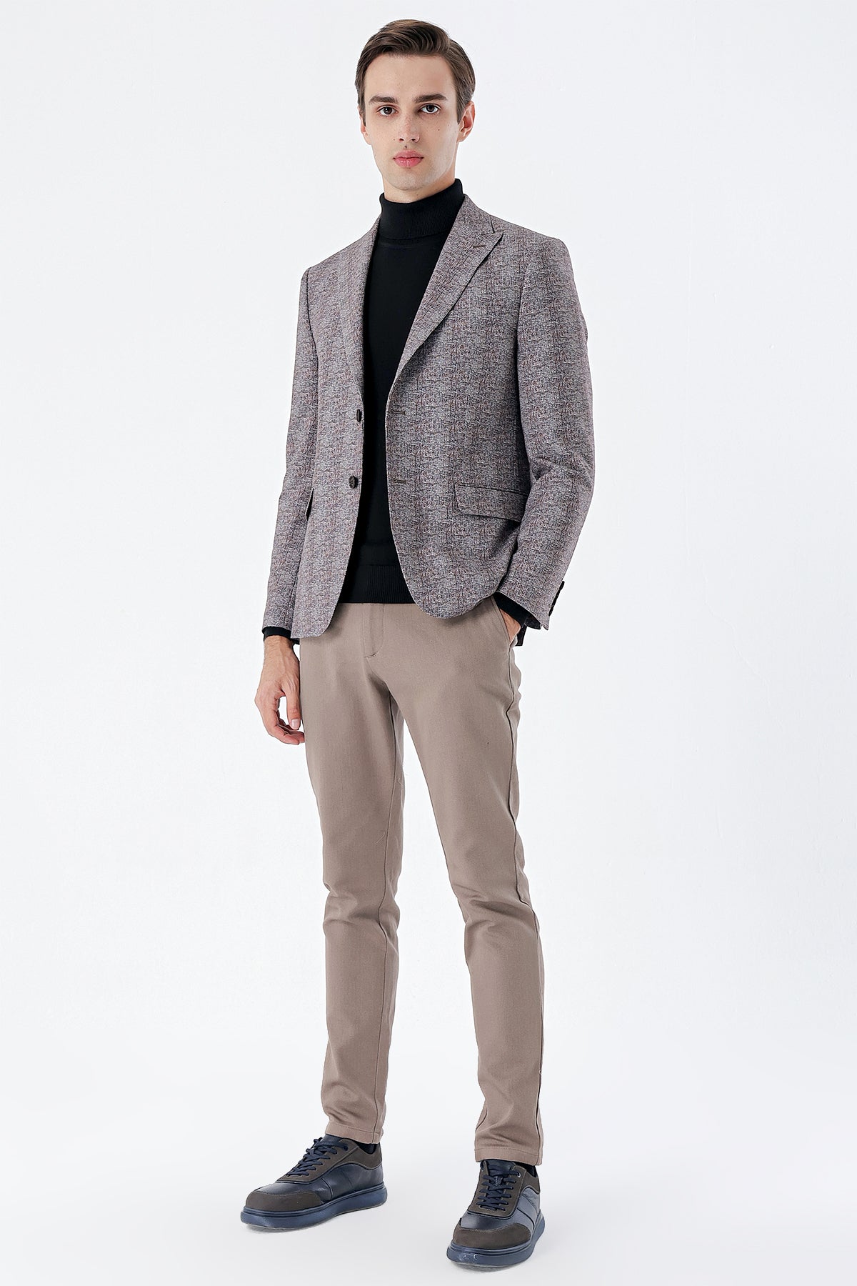 Slim-Fit Blazer - Brown