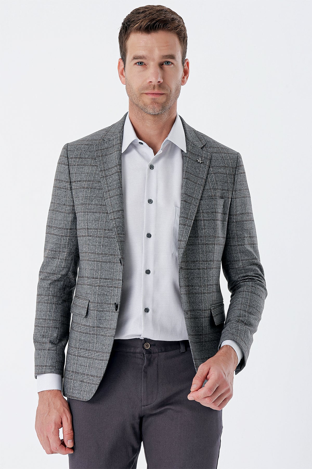 Slim-Fit Blazer - Grey