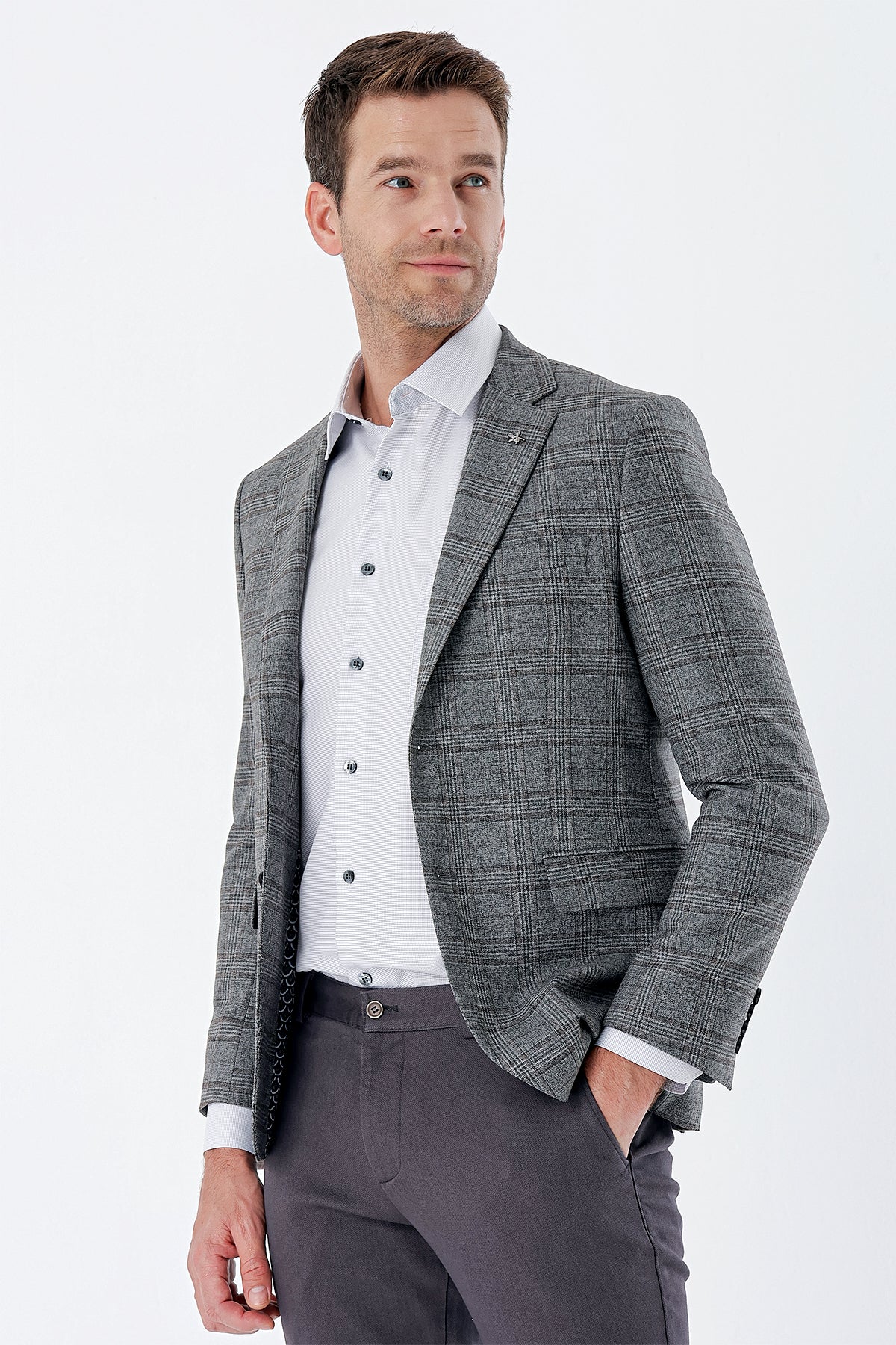 Slim-Fit Blazer - Grey