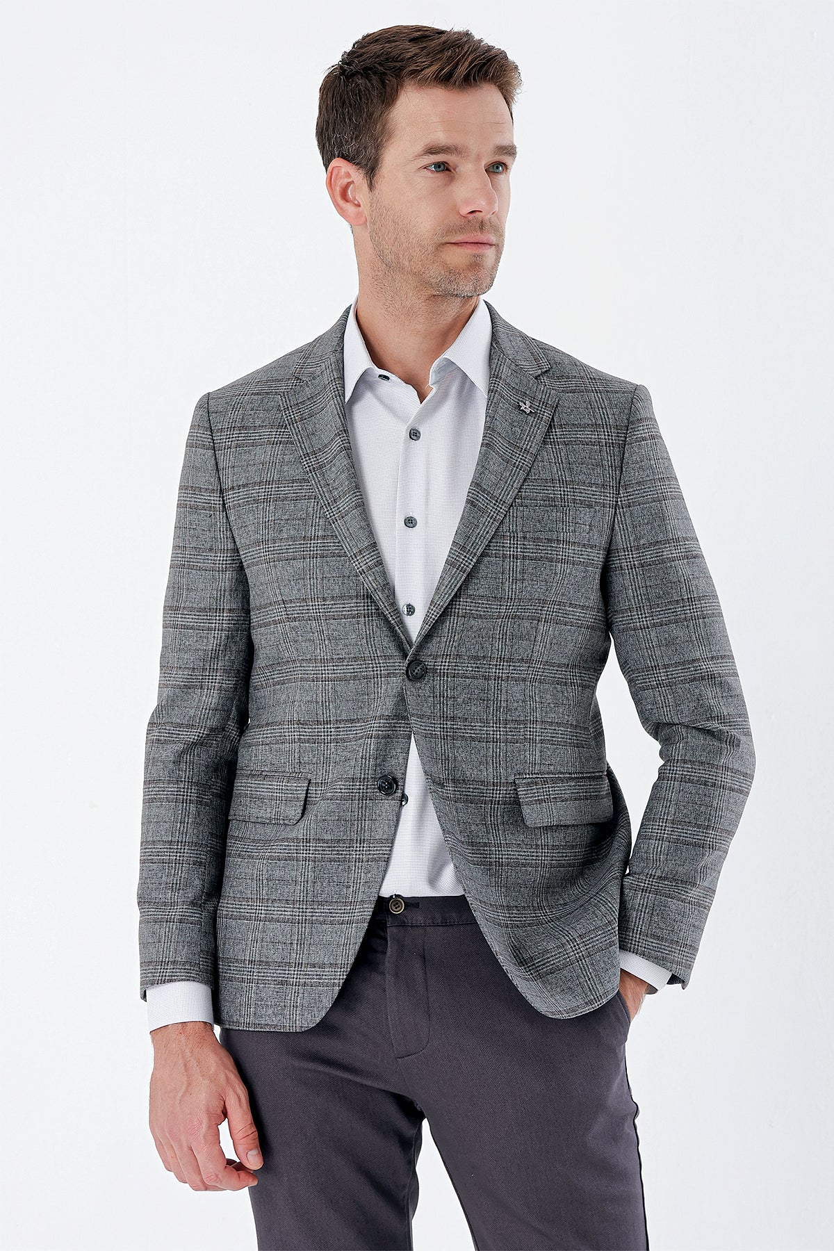 Slim-Fit Blazer - Grey