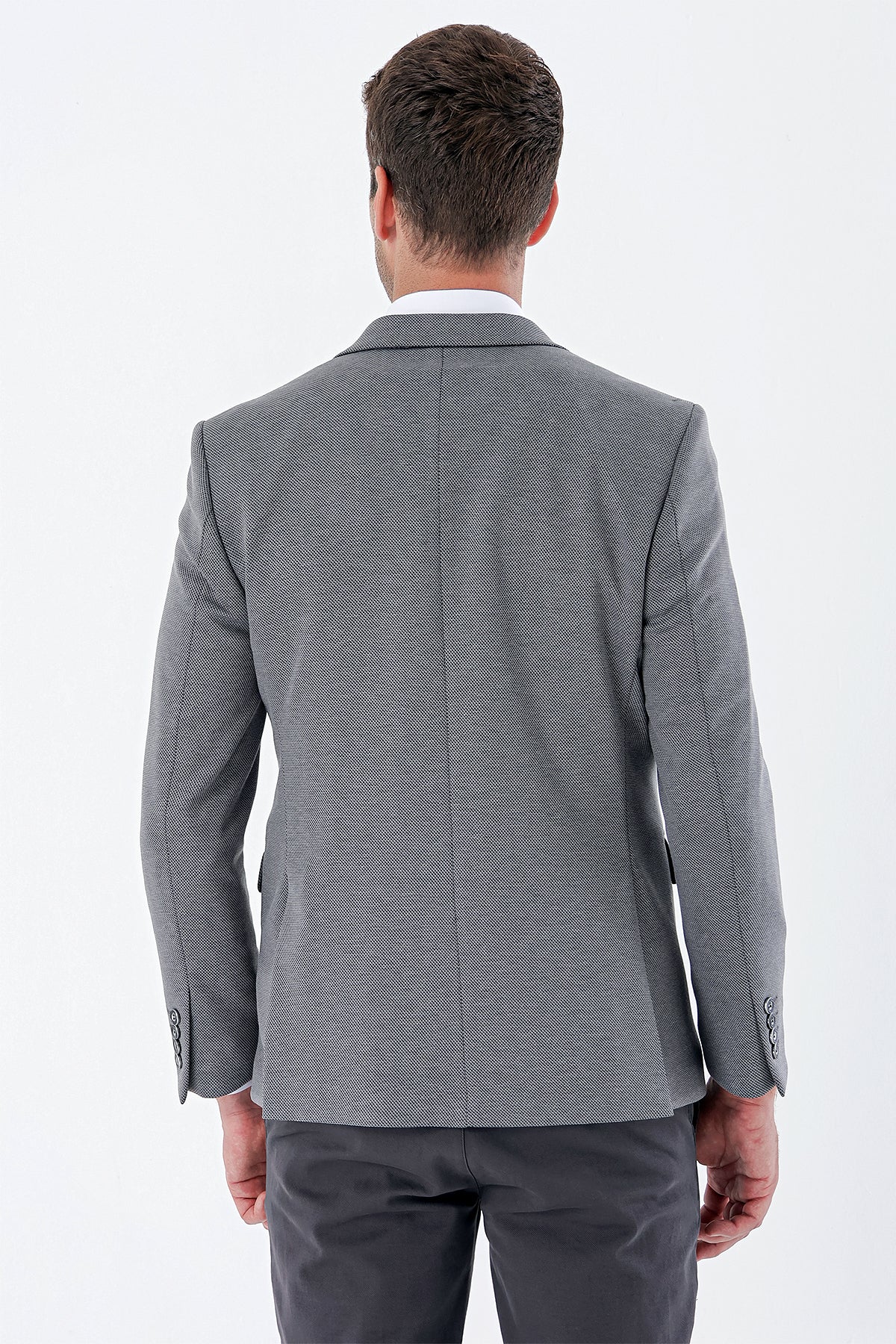 Slim-Fit Classic Blazer - Grey