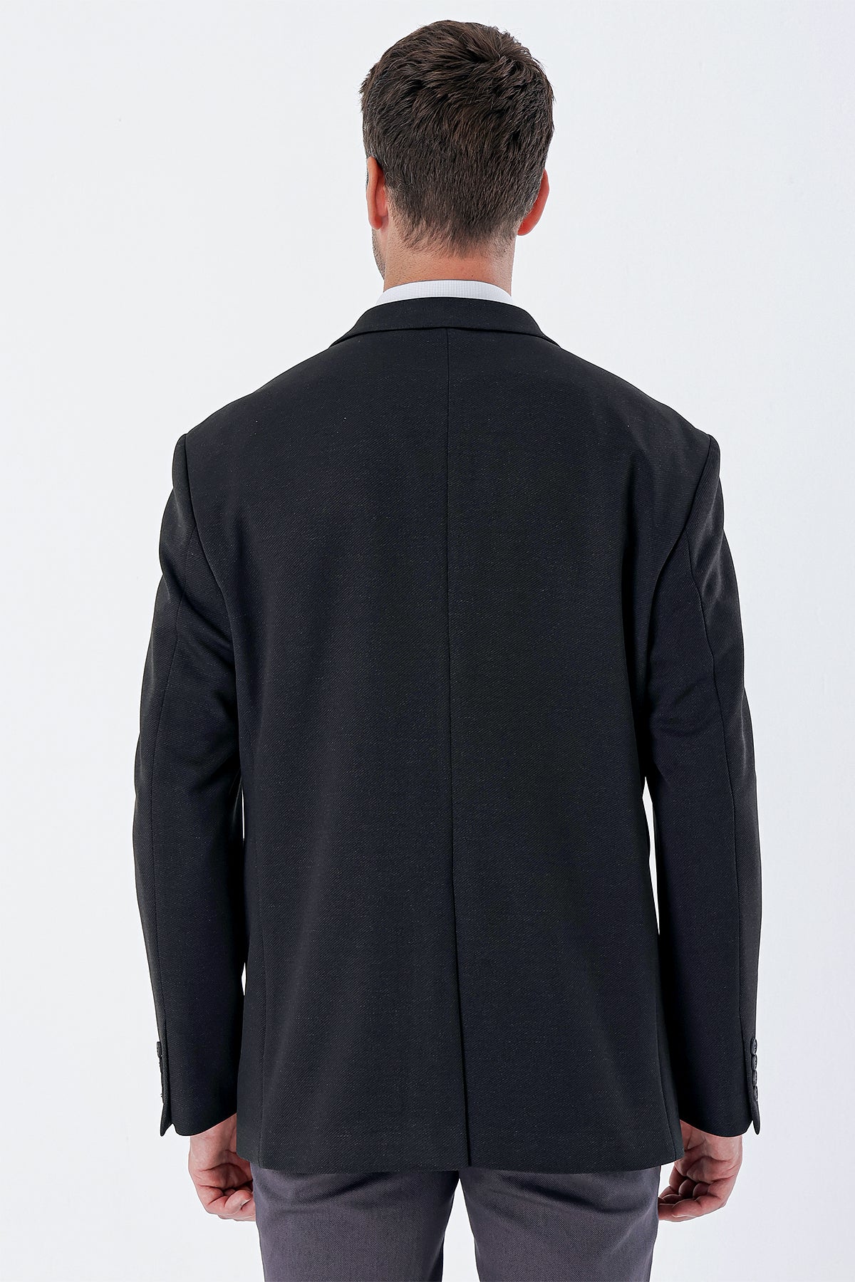 Comfort-Fit Big Size Blazer - Dark Grey