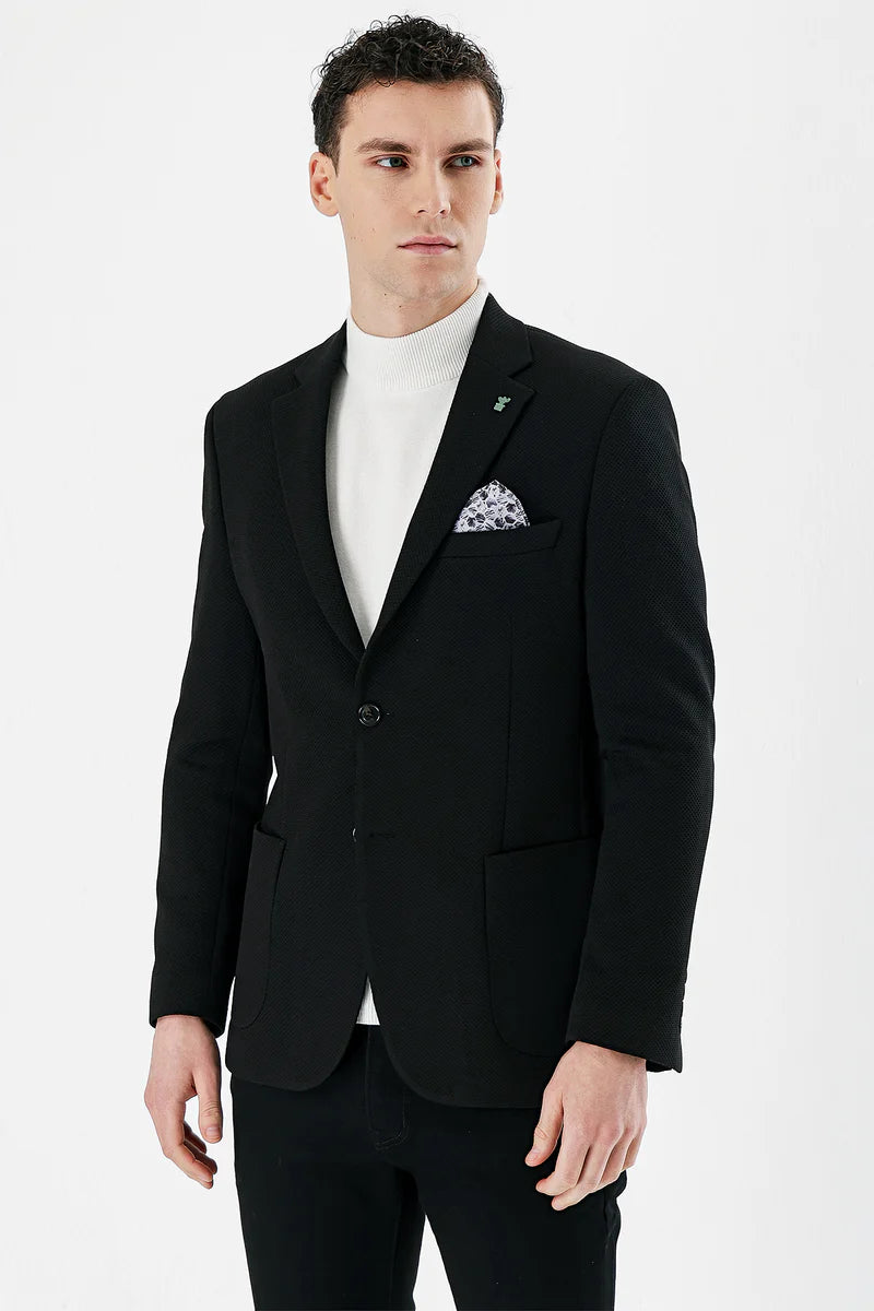 Slim-Fit Blazer - Black