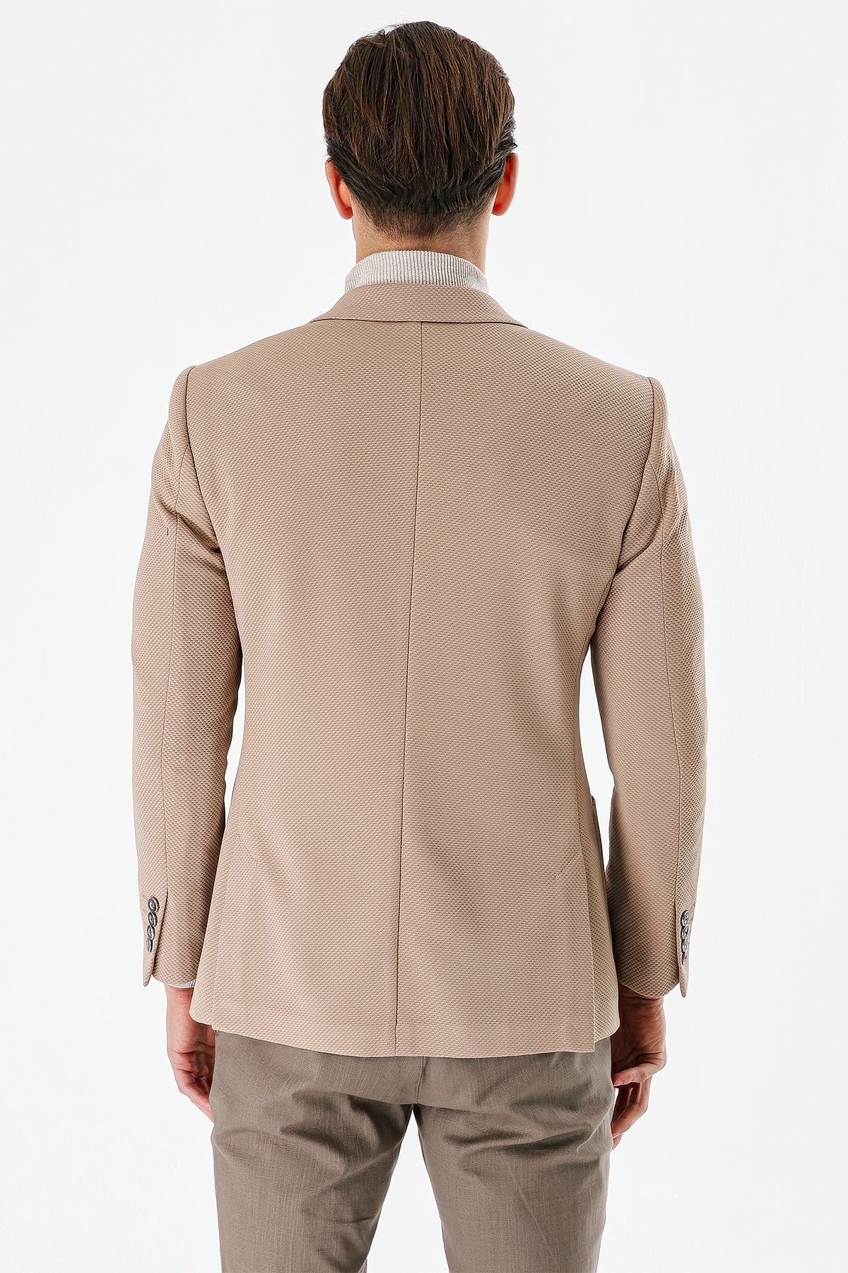 Slim-Fit Casual Blazer - Beige