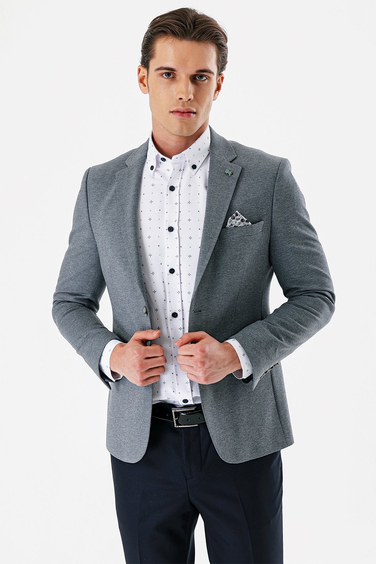 Slim-Fit Blazer - Grey