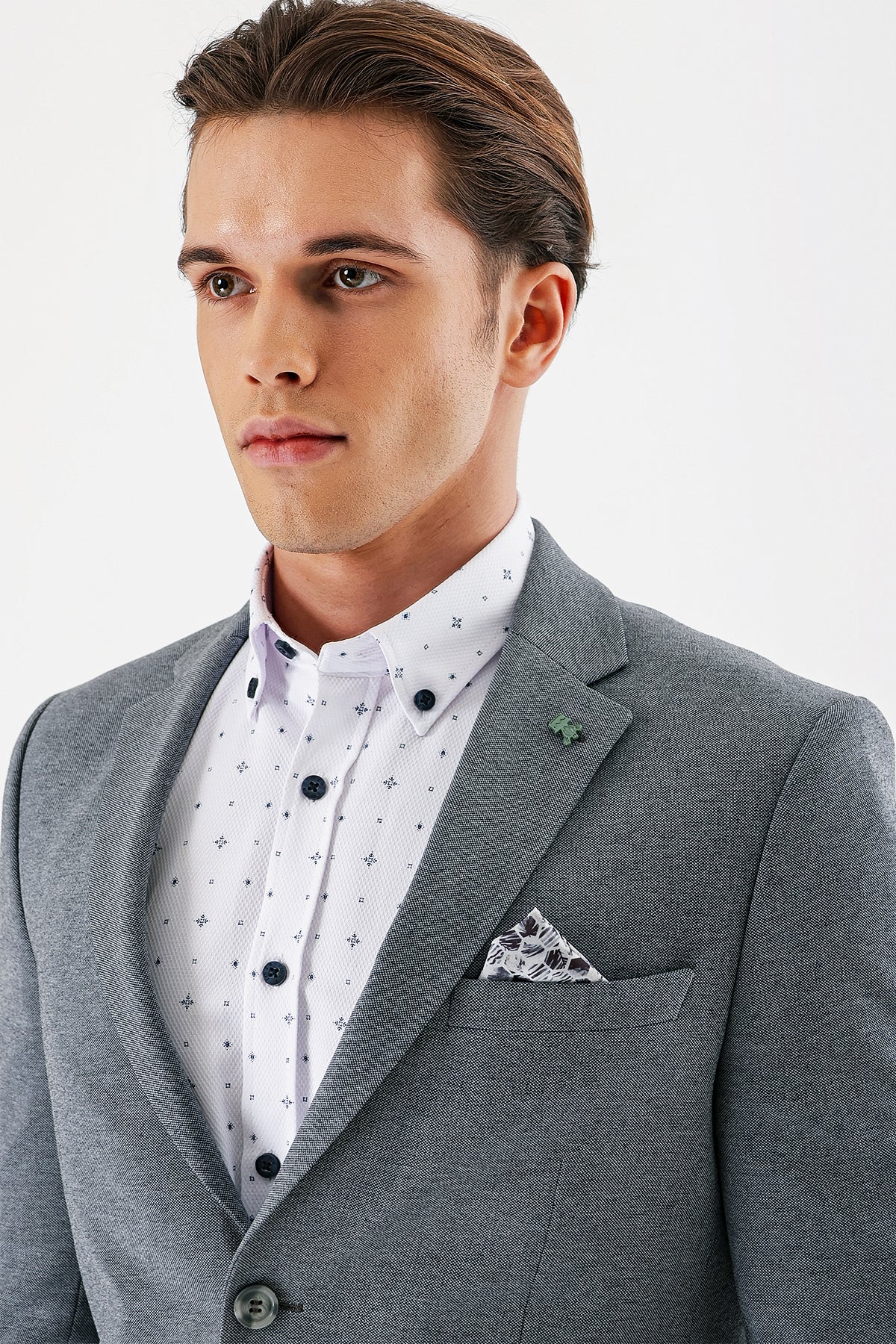 Slim-Fit Blazer - Grey