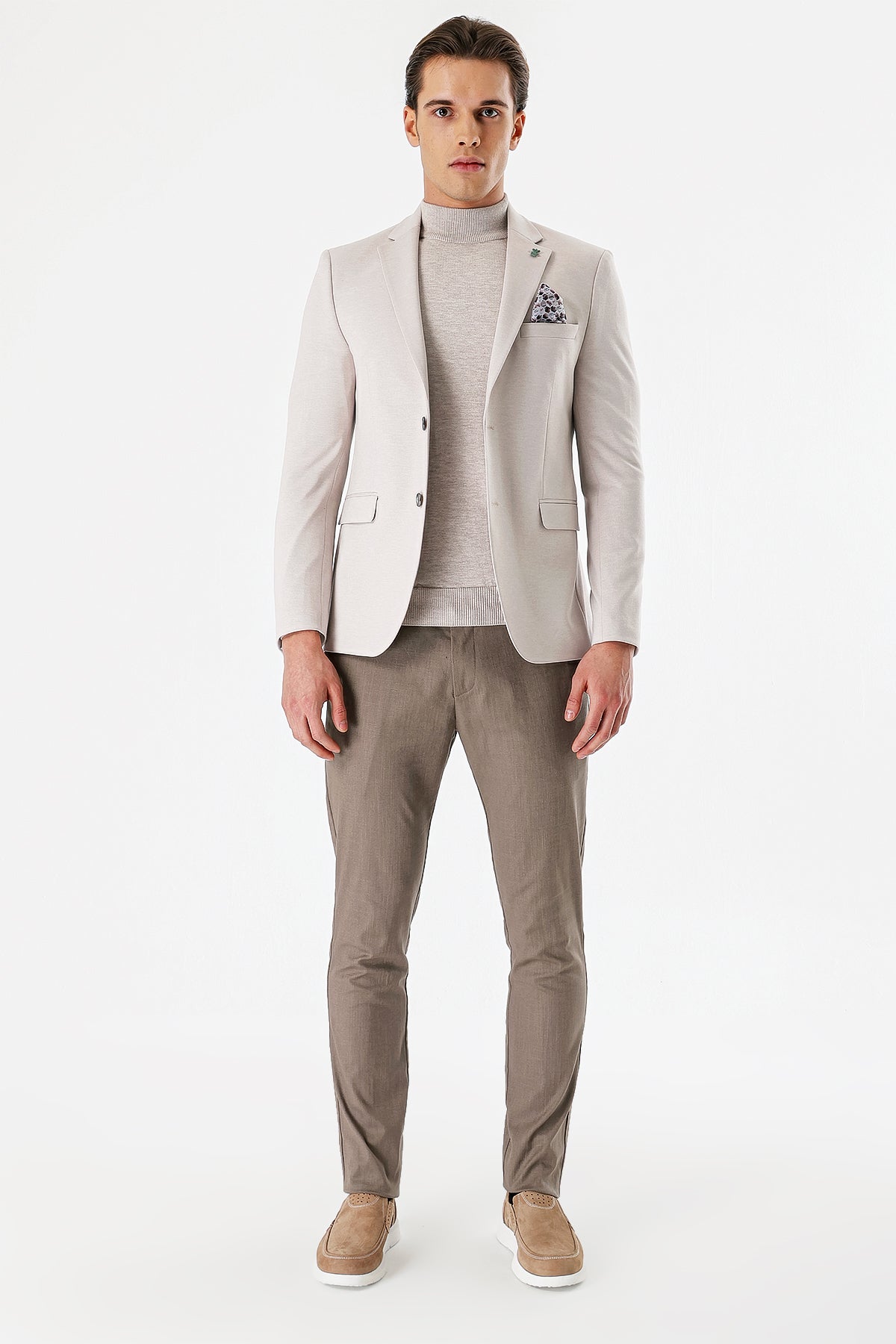 Slim-Fit Blazer - Beige