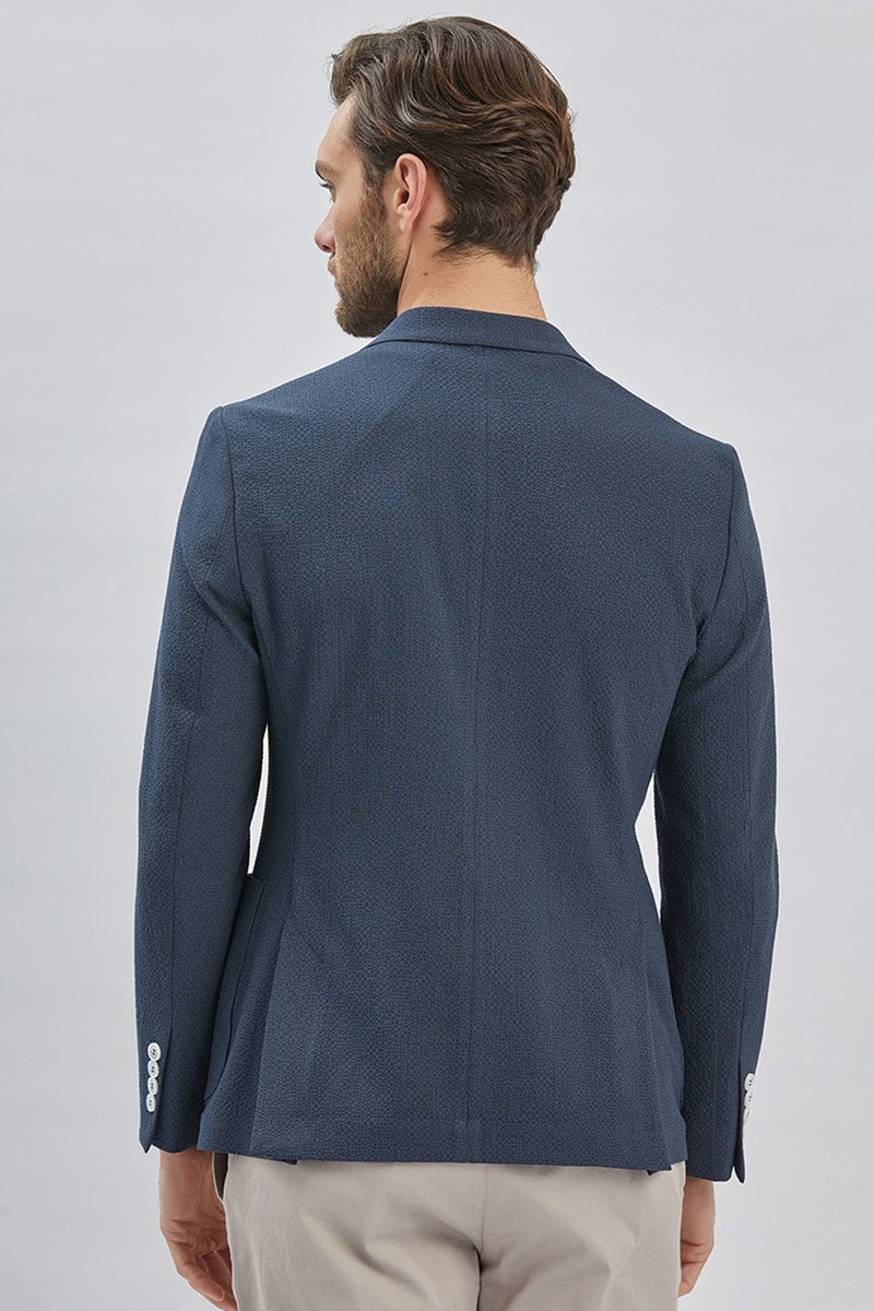 Slim-Fit Blazer - Navy Blue