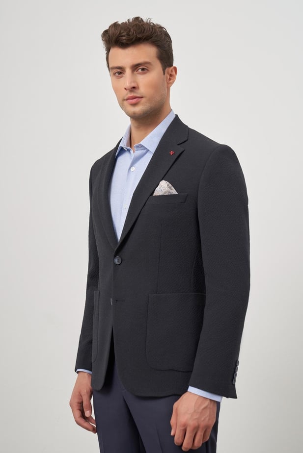 Slim-Fit Blazer - Dark Navy