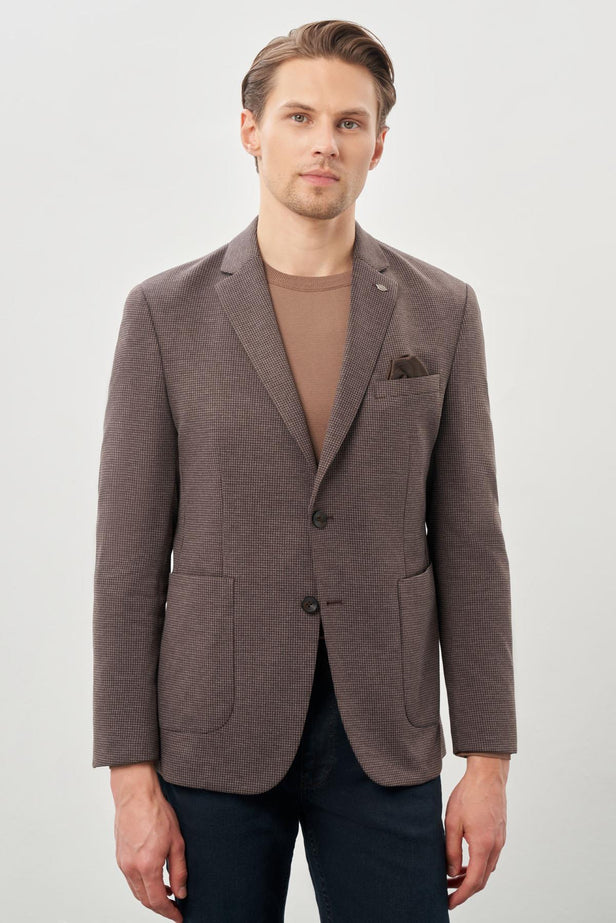 Slim-Fit Blazer - Brown