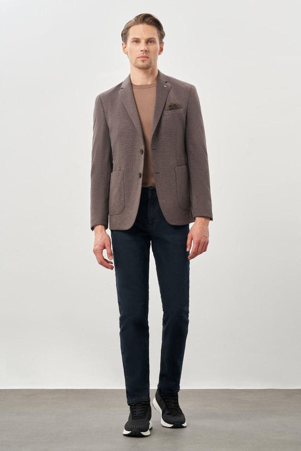 Slim-Fit Blazer - Brown