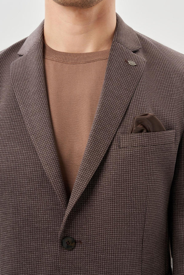 Slim-Fit Blazer - Brown