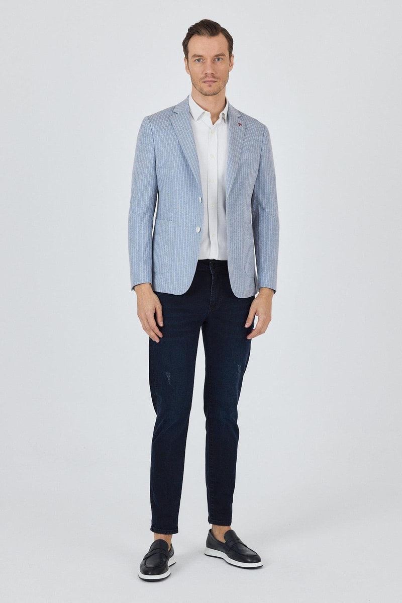 Light Blue Slim-Fit Blazer