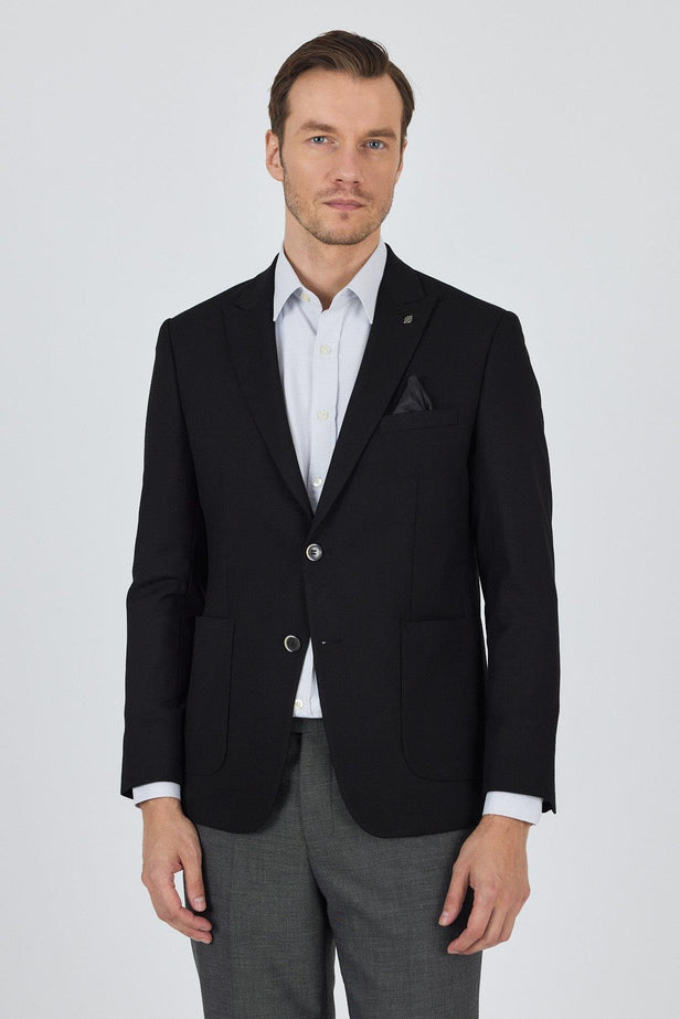 Slim-Fit Blazer - Black