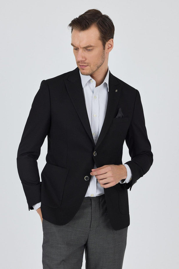 Slim-Fit Blazer - Black