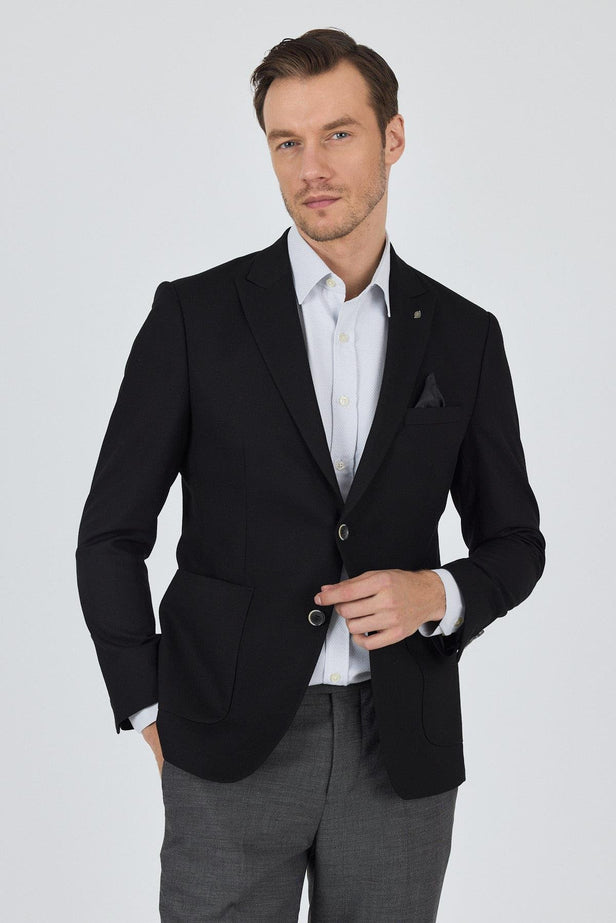 Slim-Fit Blazer - Black