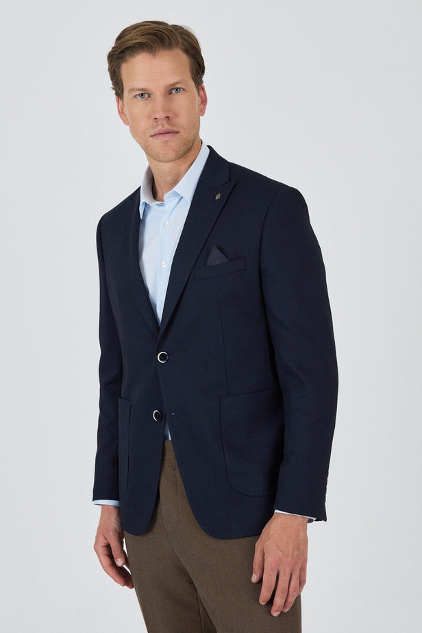 Slim-Fit Blazer - Dark Navy