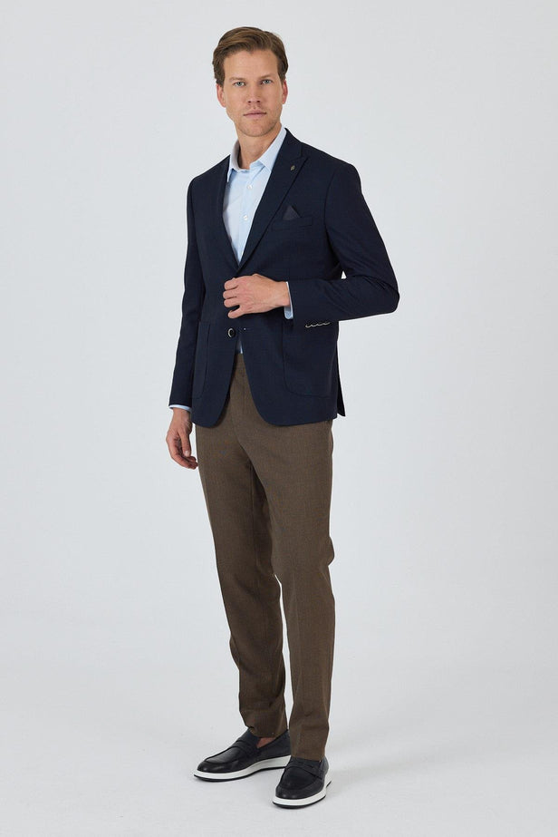 Slim-Fit Blazer - Dark Navy