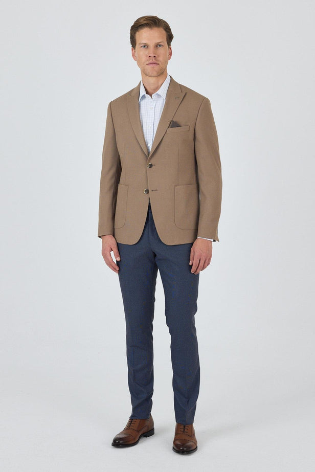 Slim-Fit Blazer - Brown
