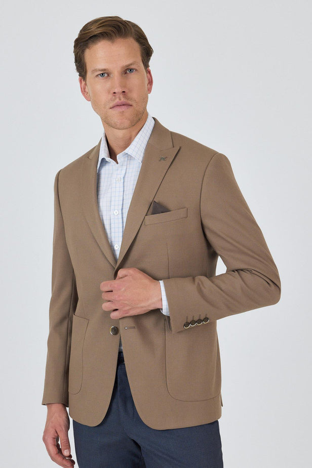 Slim-Fit Blazer - Brown