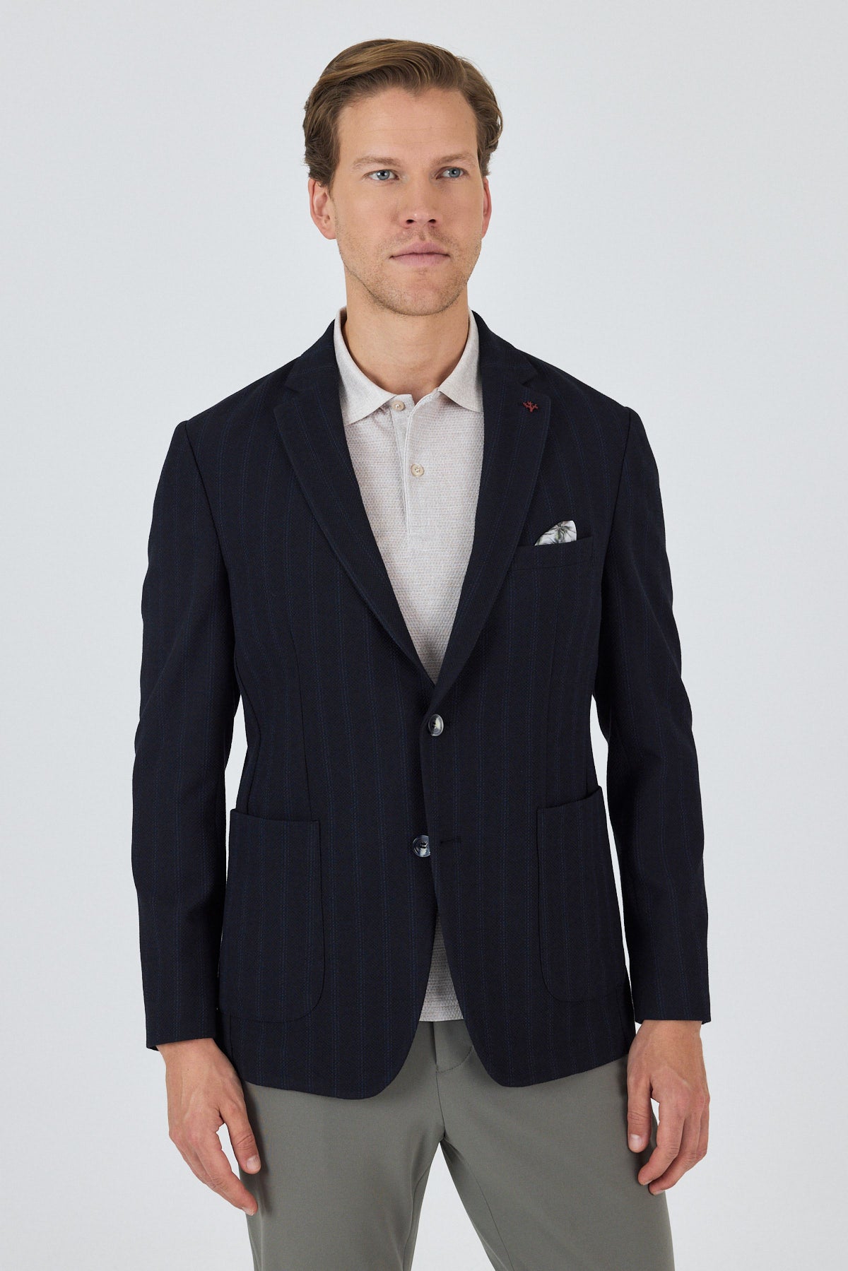 Slim-Fit Blazer - Dark Navy