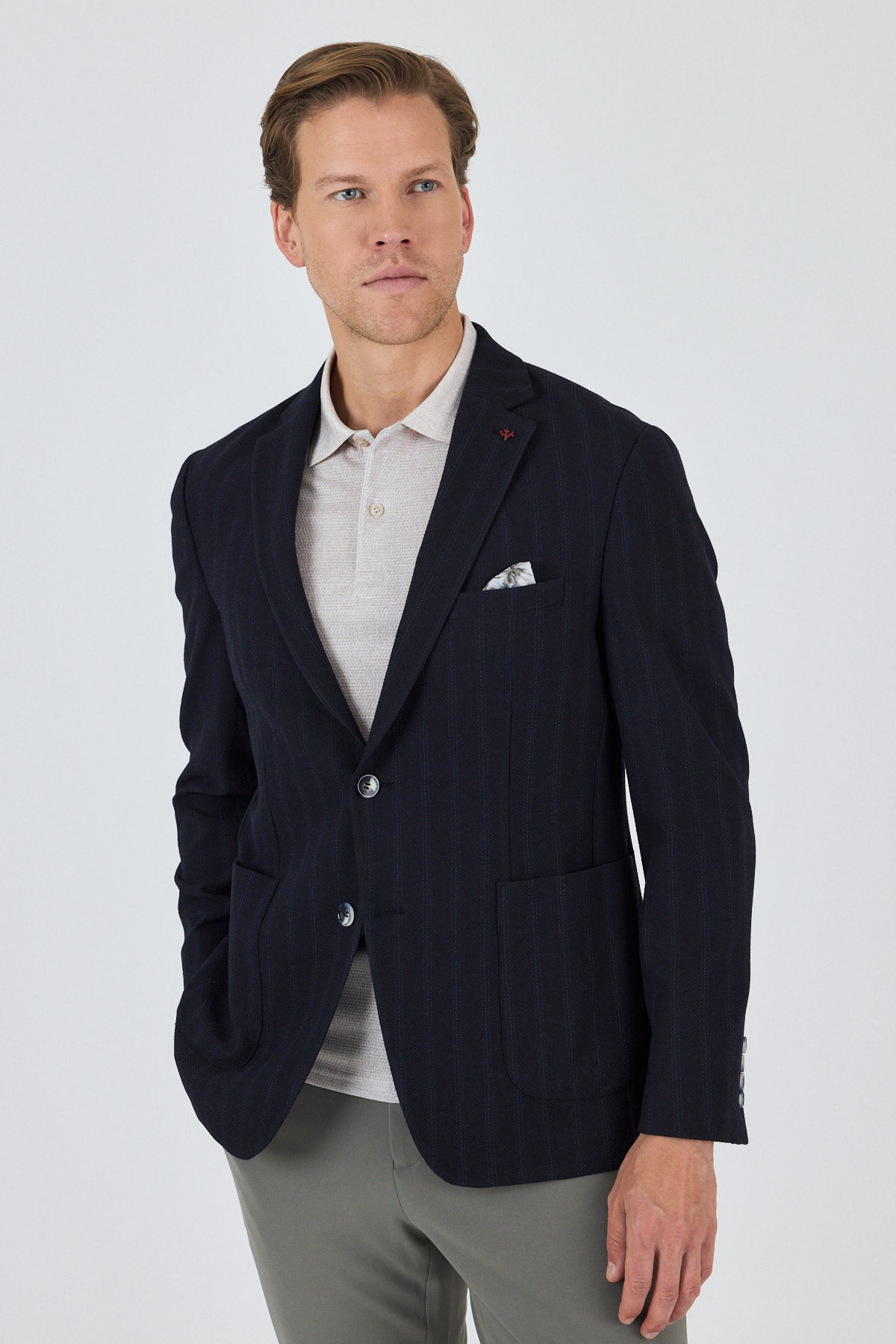 Slim-Fit Blazer - Dark Navy